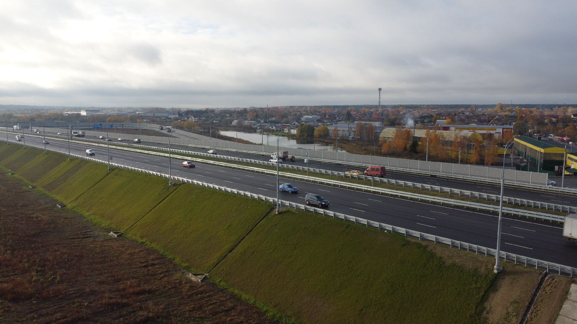 видео с коптера, строительство, дороги,