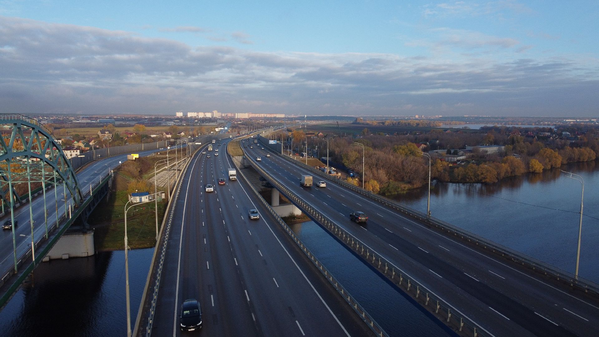 видео с коптера, строительство, дороги,