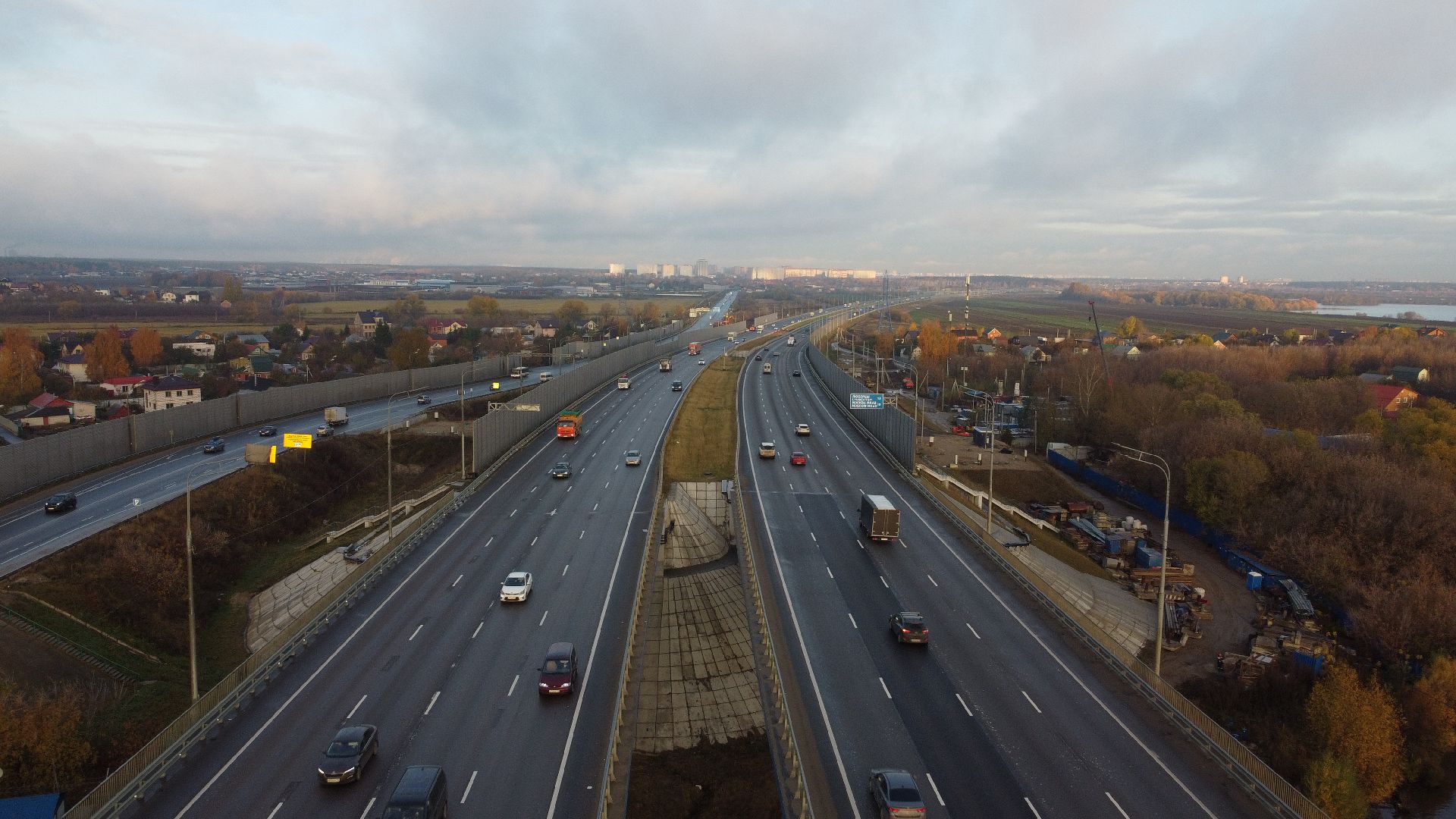 видео с коптера, строительство, дороги,