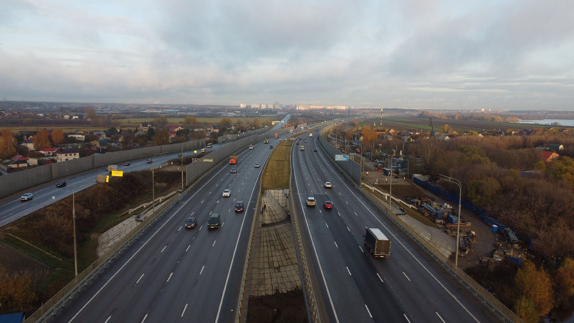 видео с коптера, строительство, дороги,