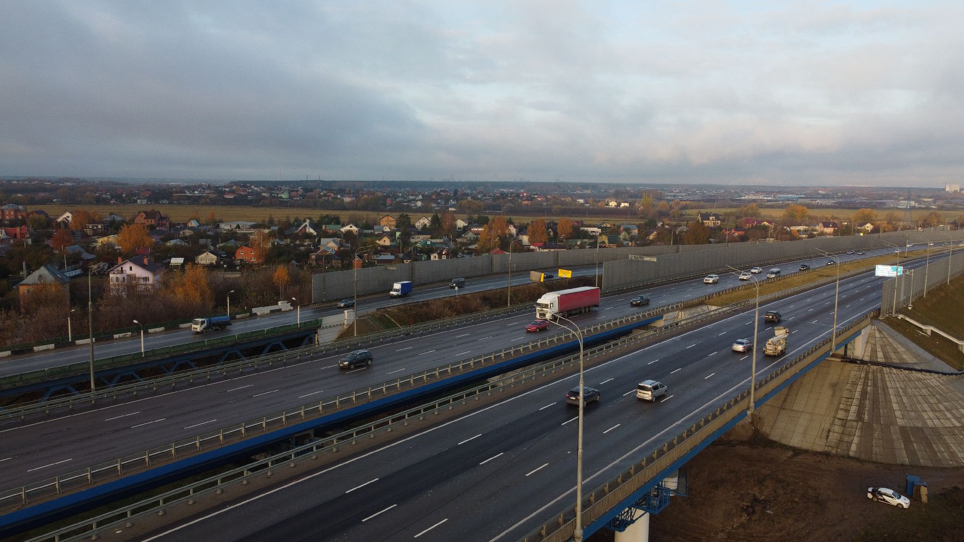 видео с коптера, строительство, дороги,