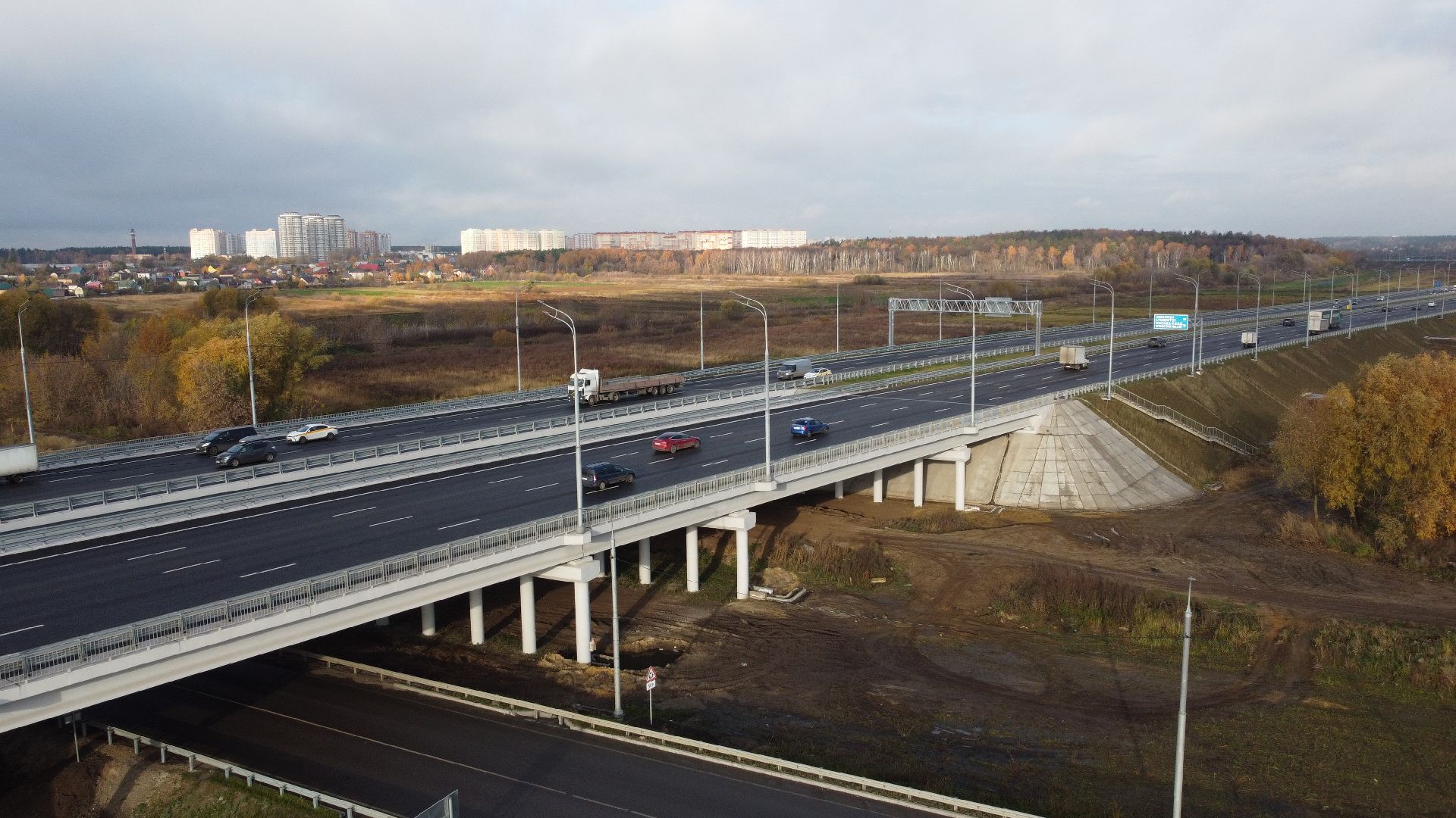 видео с коптера, строительство, дороги,