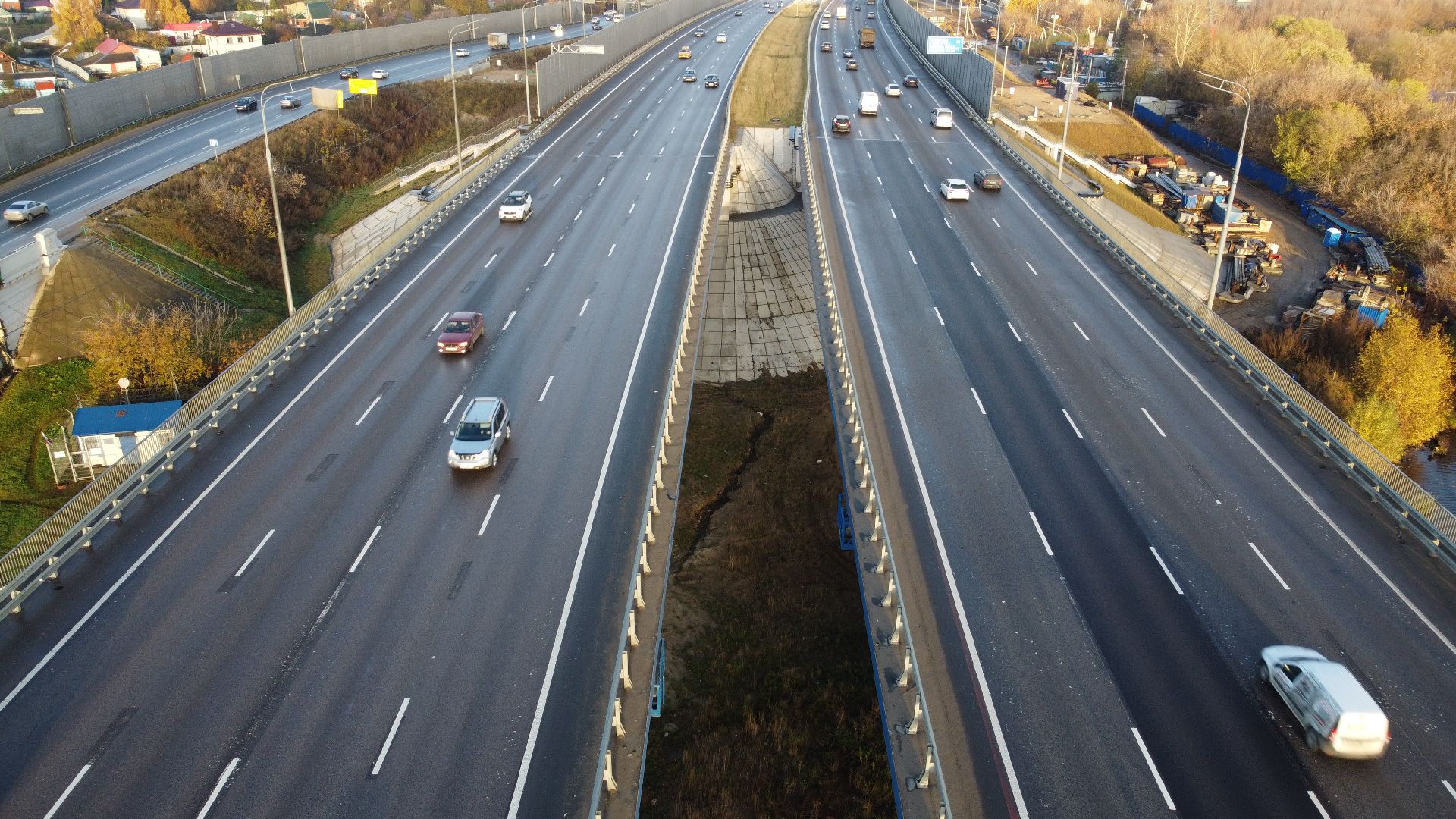 видео с коптера, строительство, дороги,