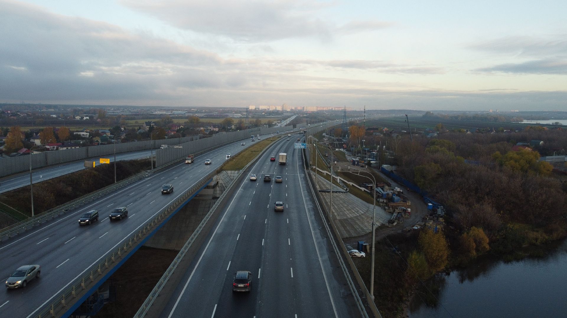 видео с коптера, строительство, дороги,