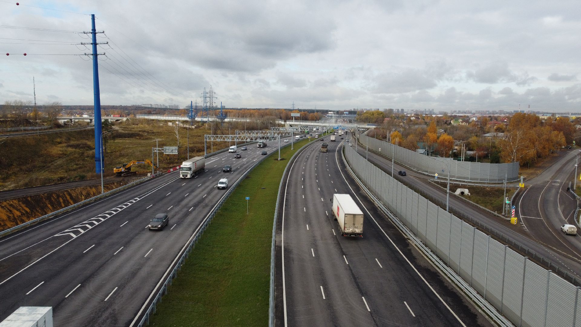видео с коптера, строительство, дороги,
