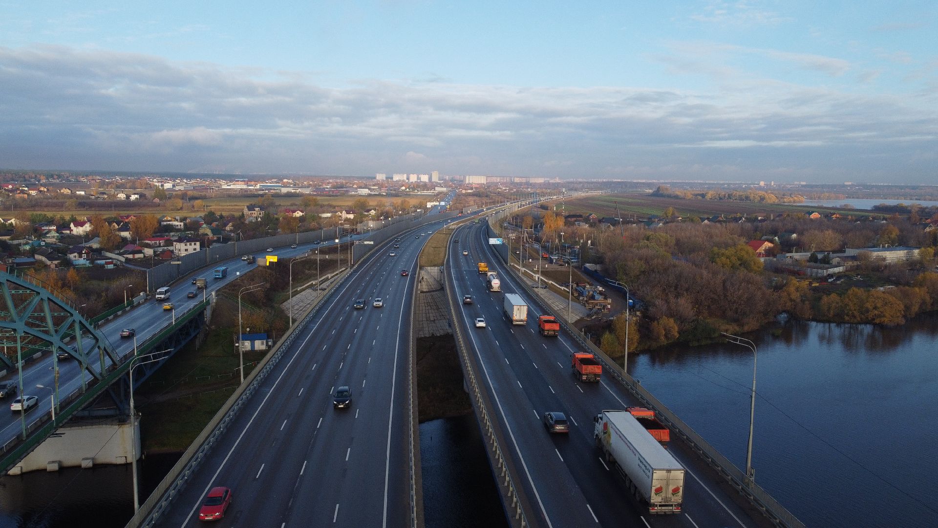 видео с коптера, строительство, дороги,