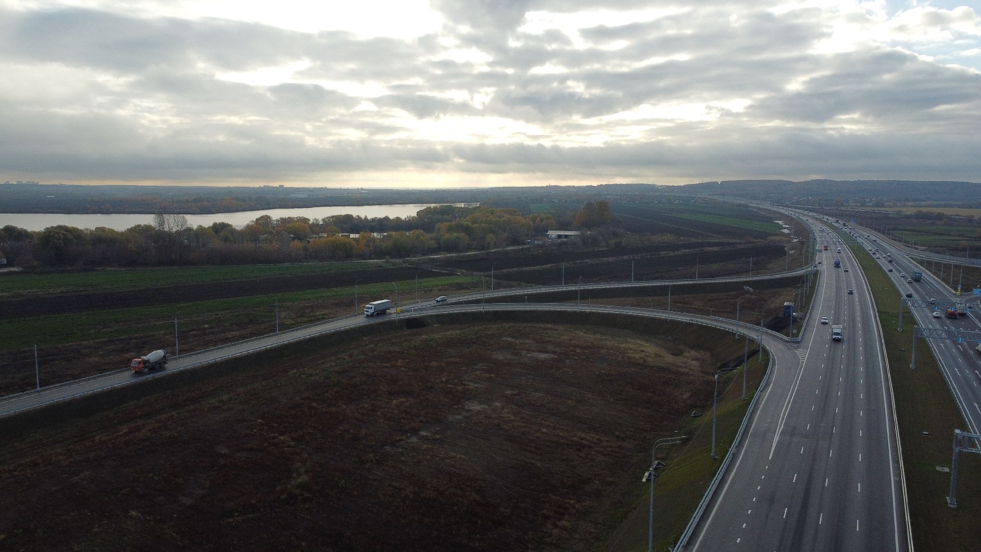 видео с коптера, строительство, дороги,