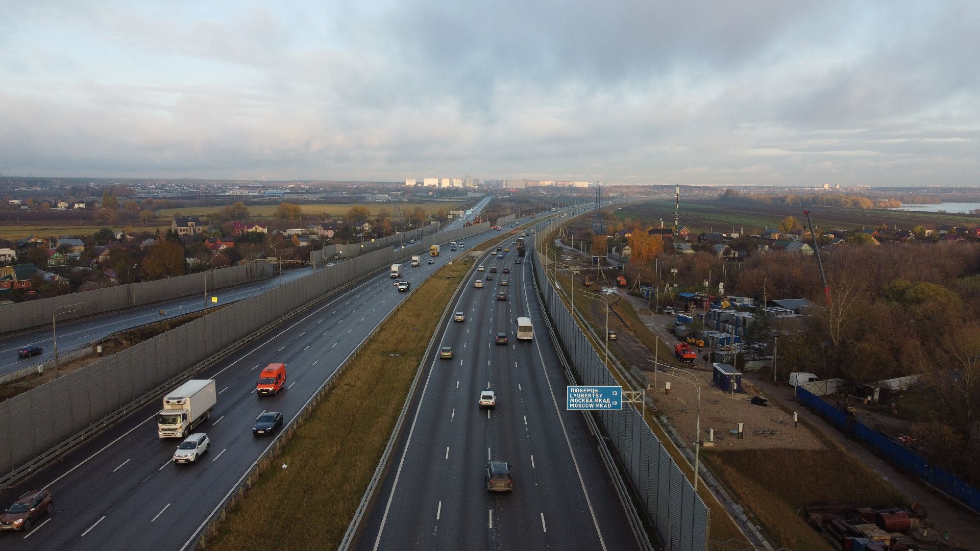 видео с коптера, строительство, дороги,