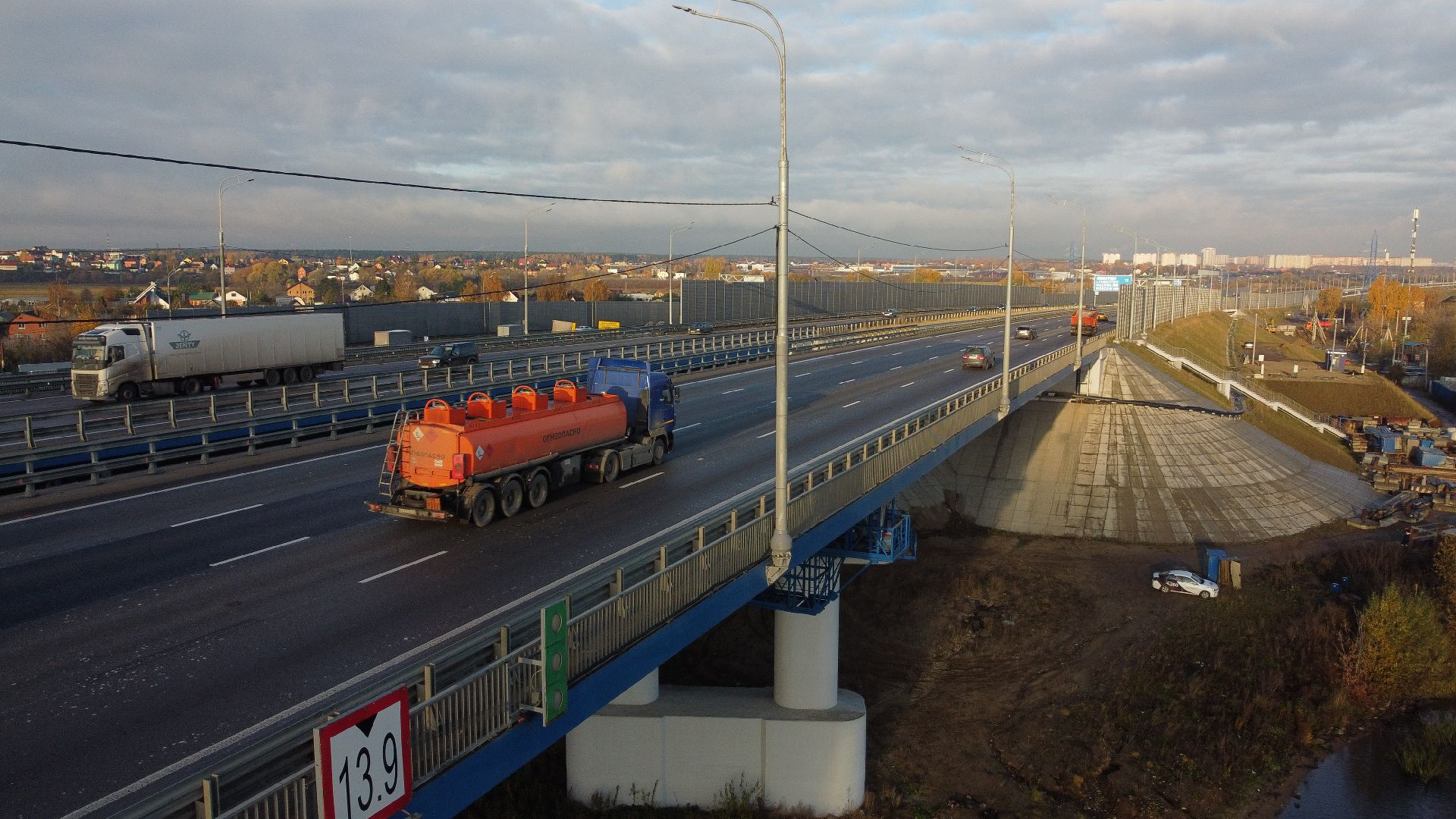 видео с коптера, строительство, дороги,