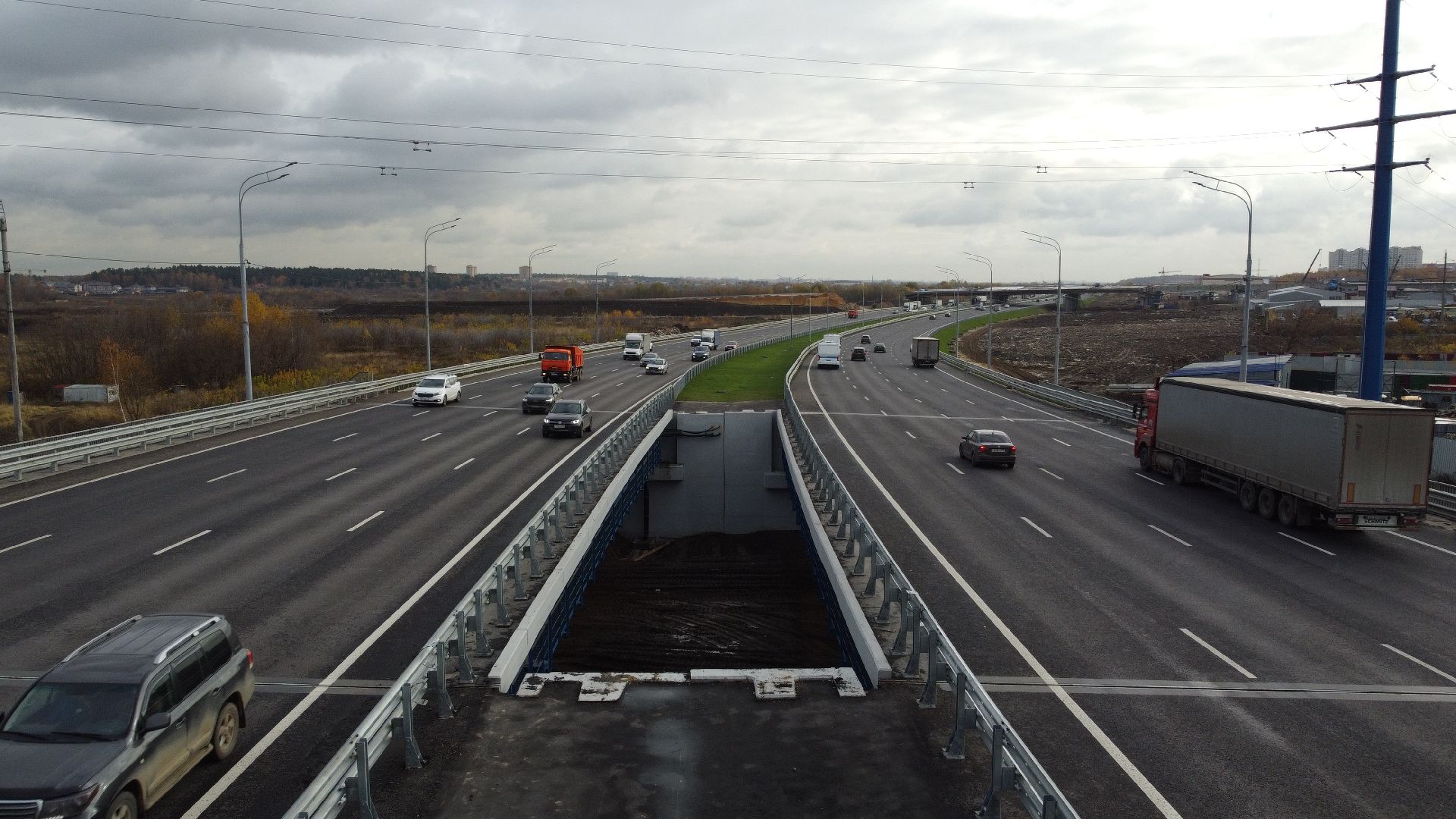 видео с коптера, строительство, дороги,