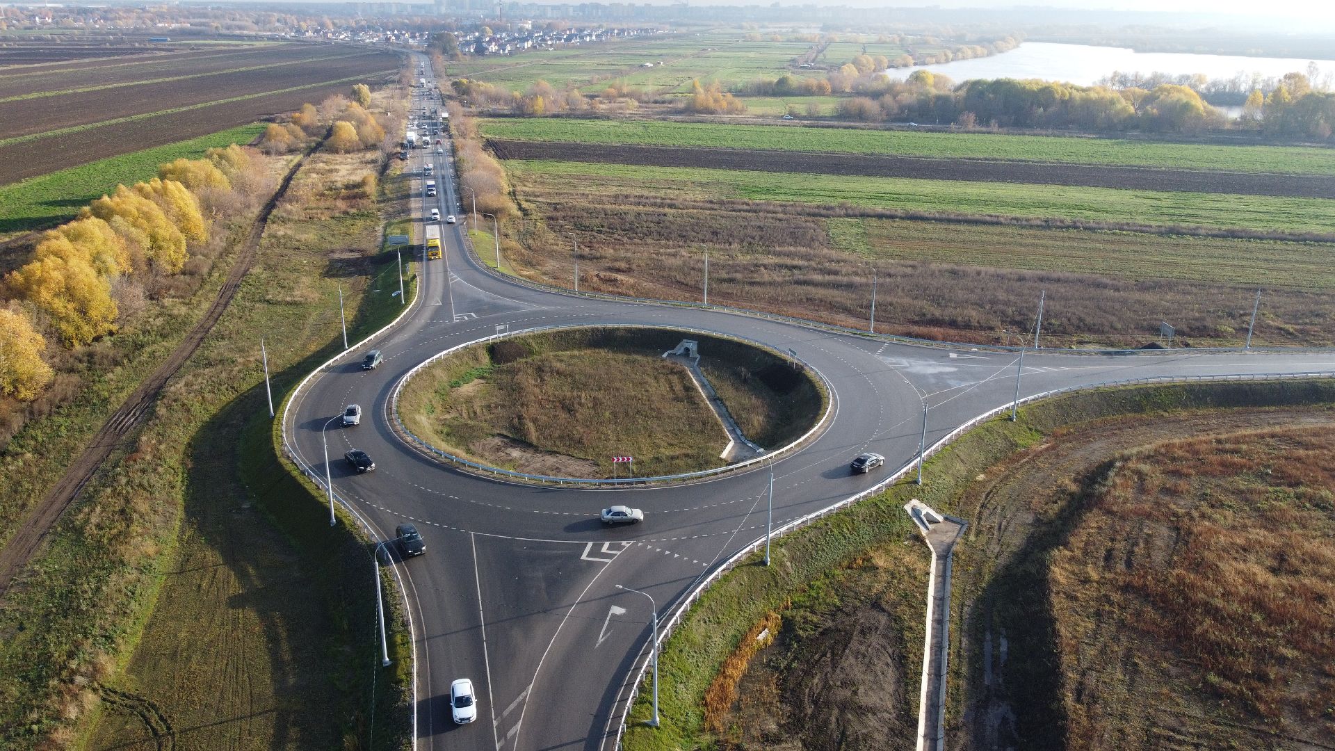 видео с коптера, строительство, дороги,