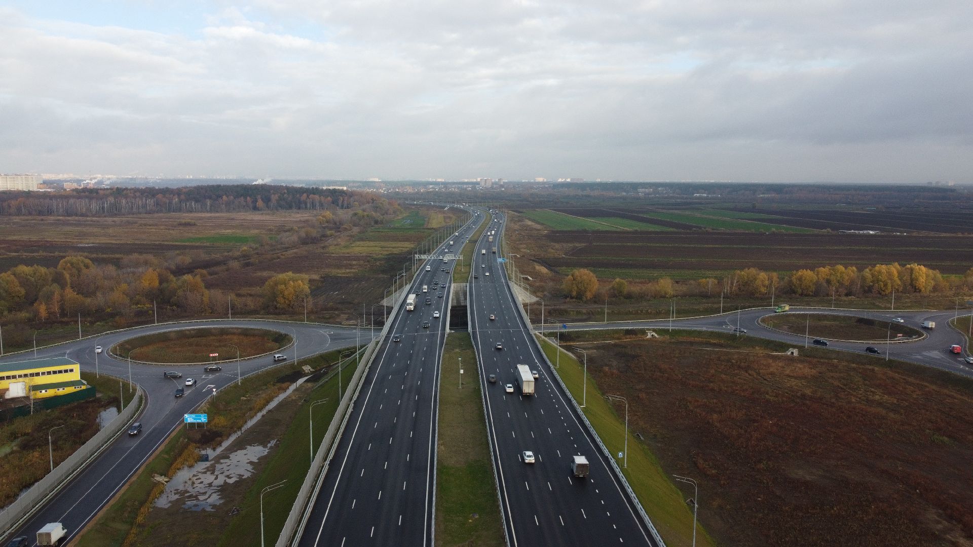 видео с коптера, строительство, дороги,