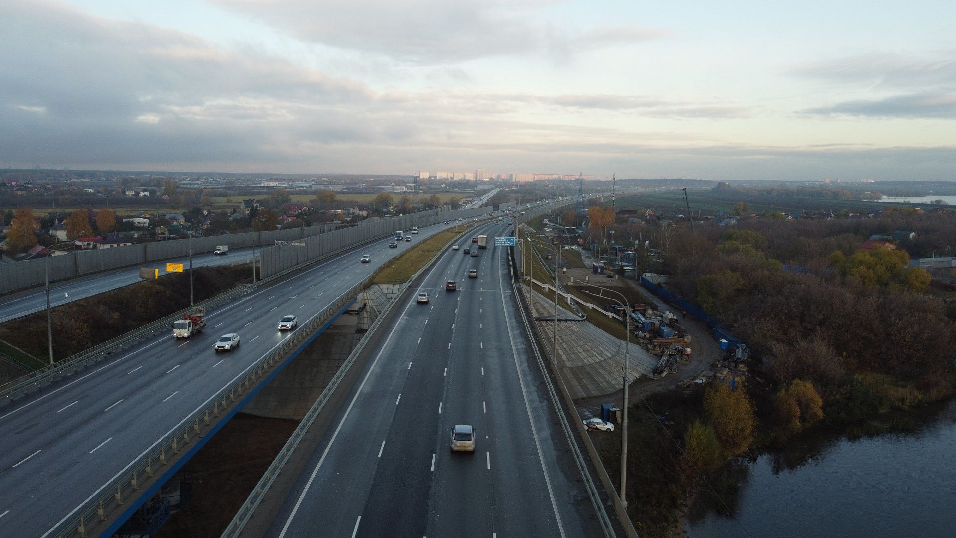 видео с коптера, строительство, дороги,