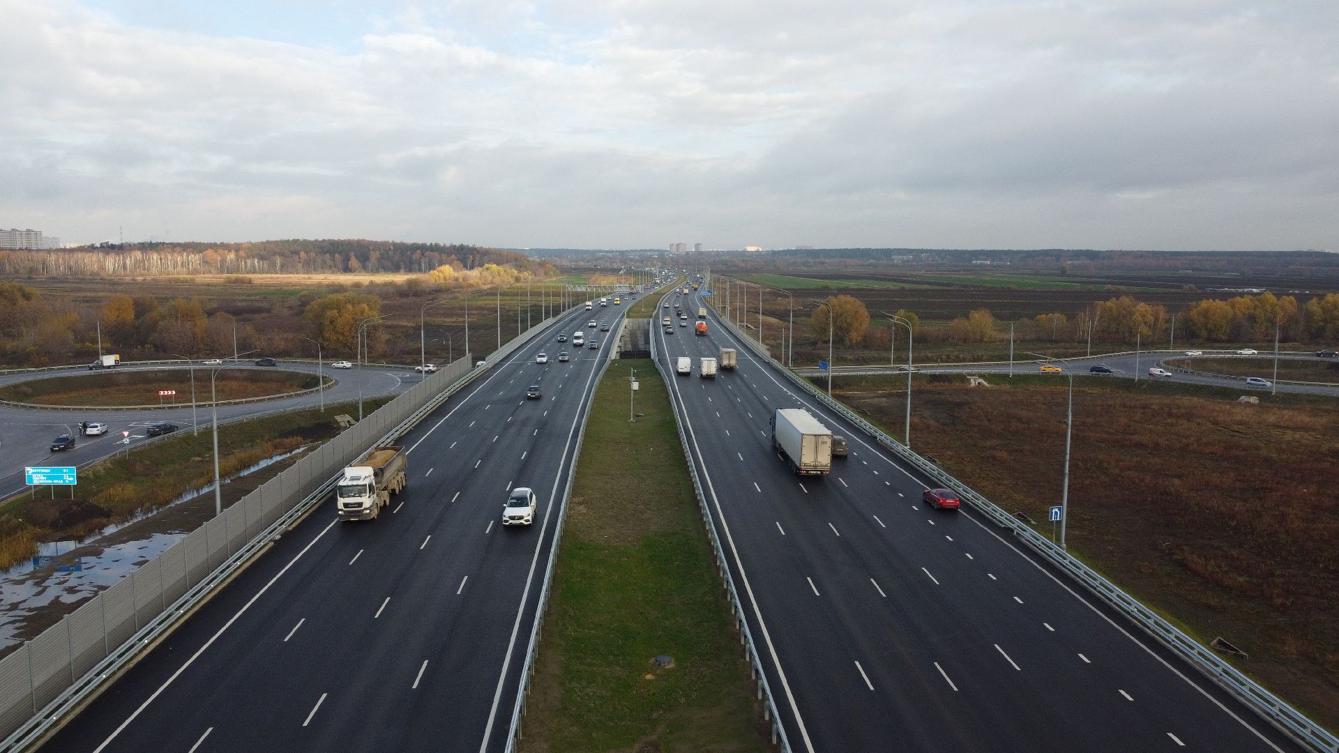 видео с коптера, строительство, дороги,