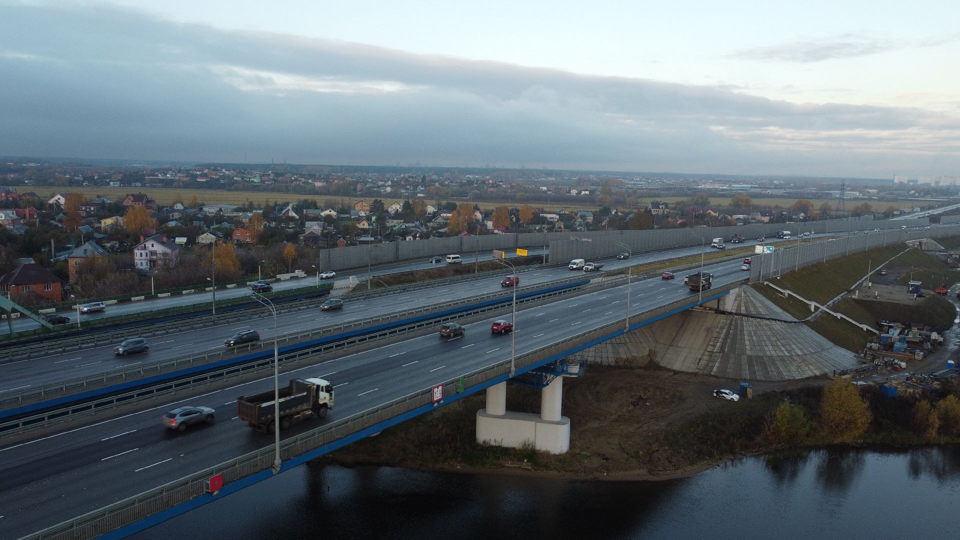 видео с коптера, строительство, дороги,