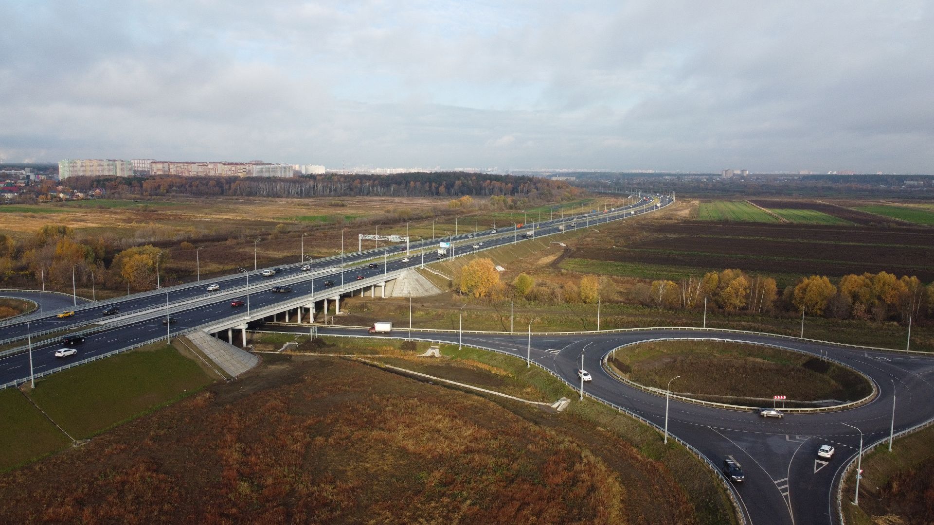видео с коптера, строительство, дороги,