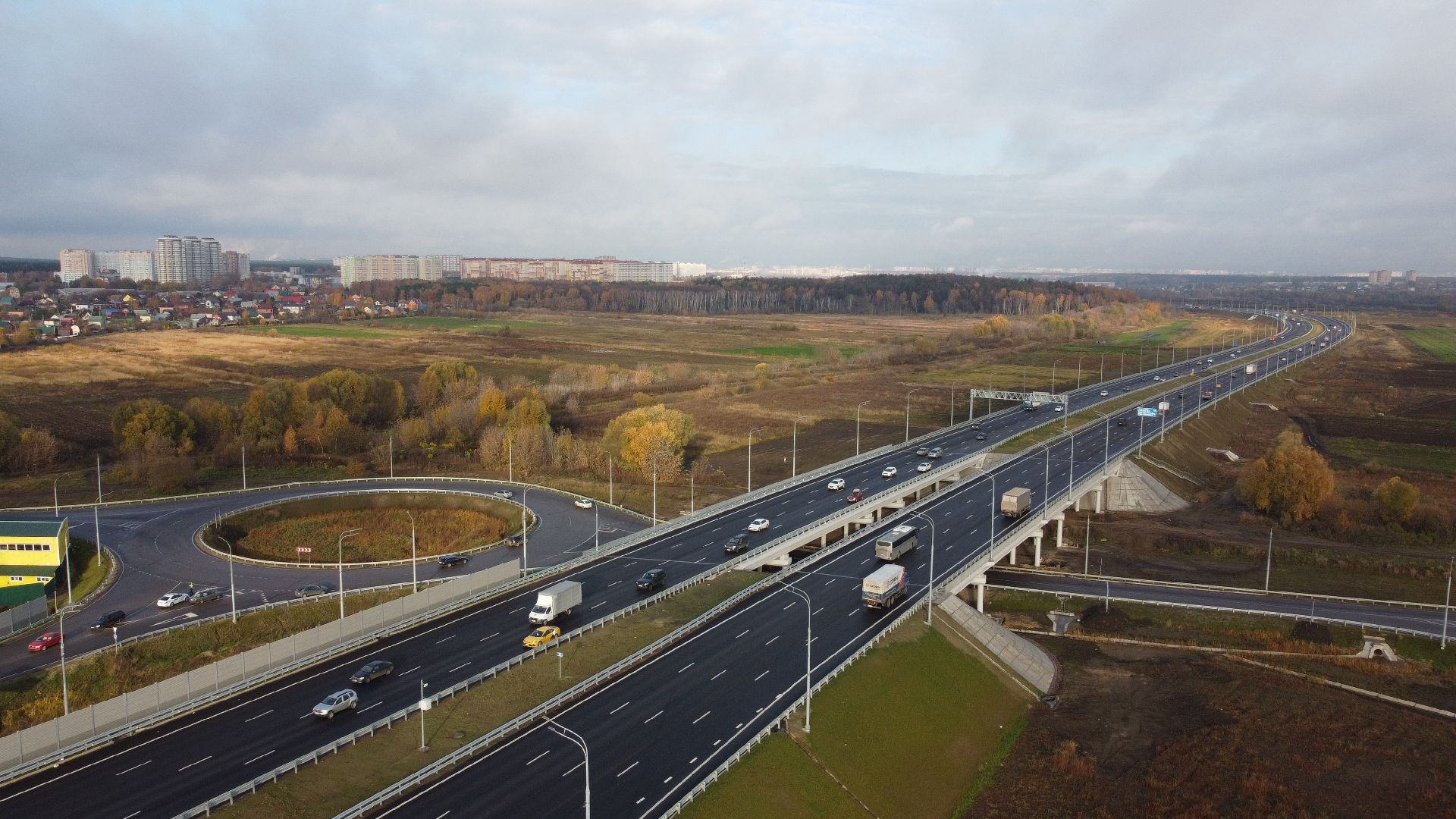 видео с коптера, строительство, дороги,