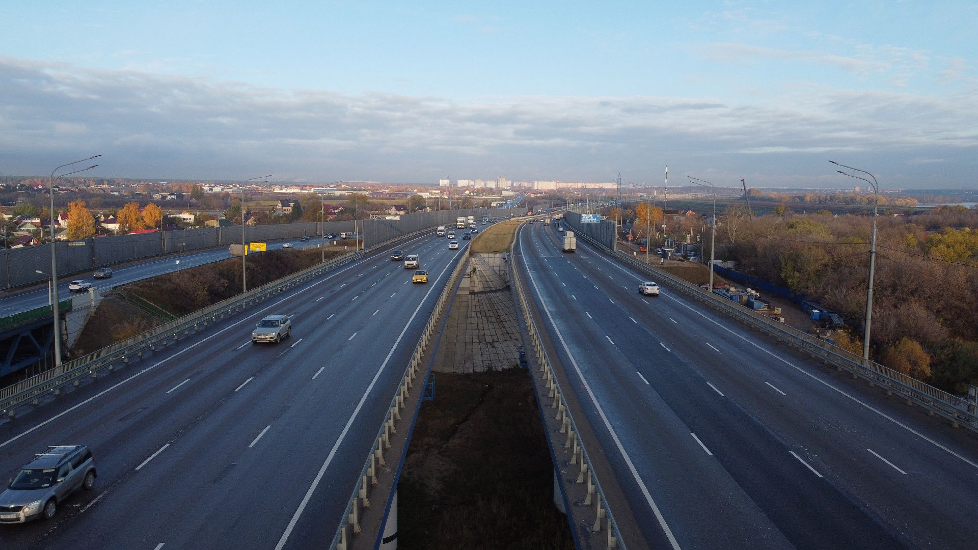 видео с коптера, строительство, дороги,
