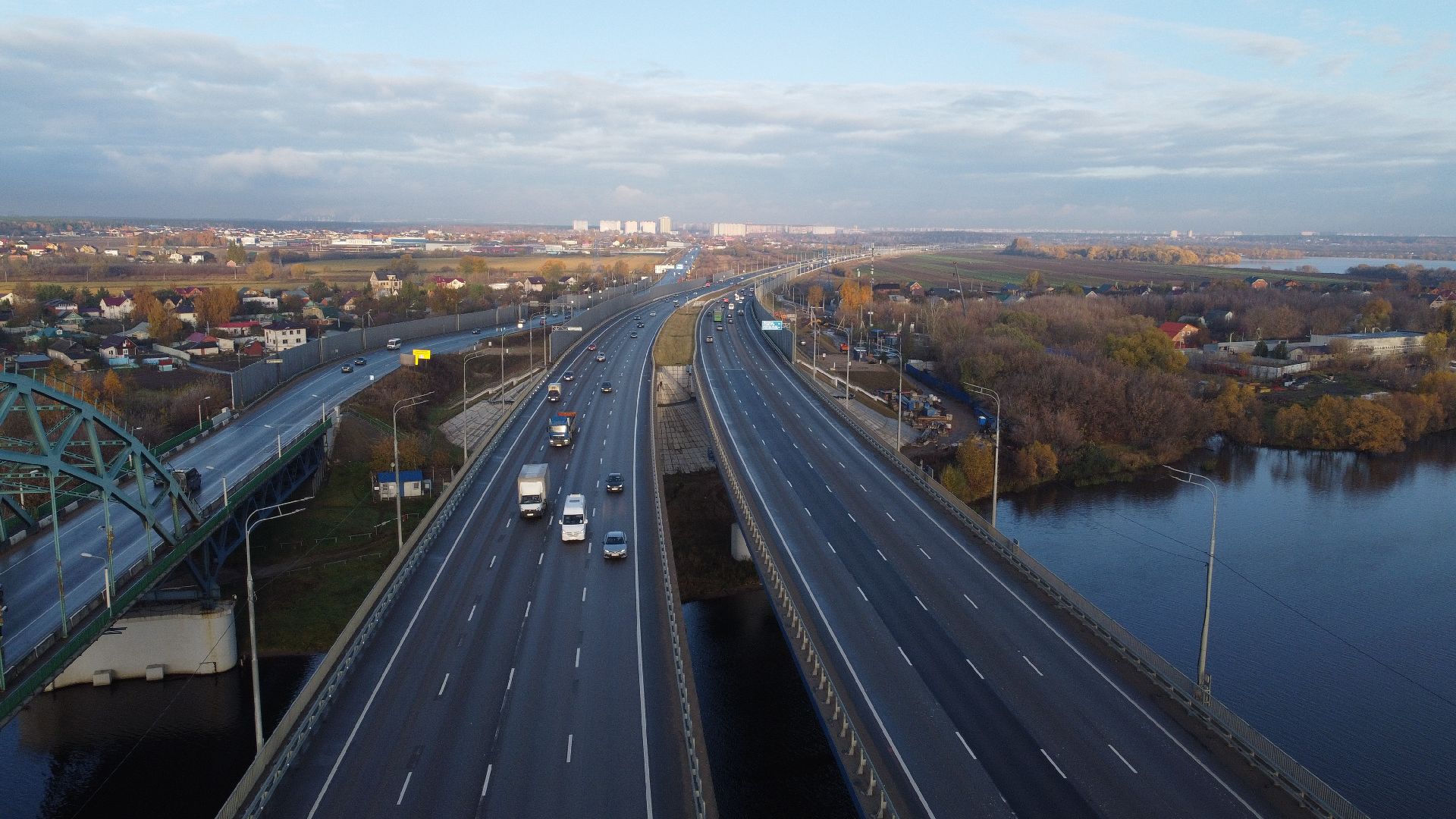видео с коптера, строительство, дороги,