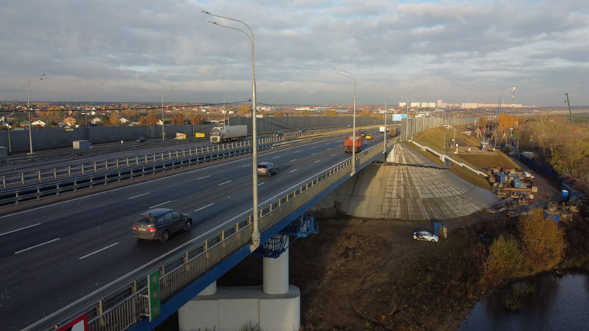 видео с коптера, строительство, дороги,