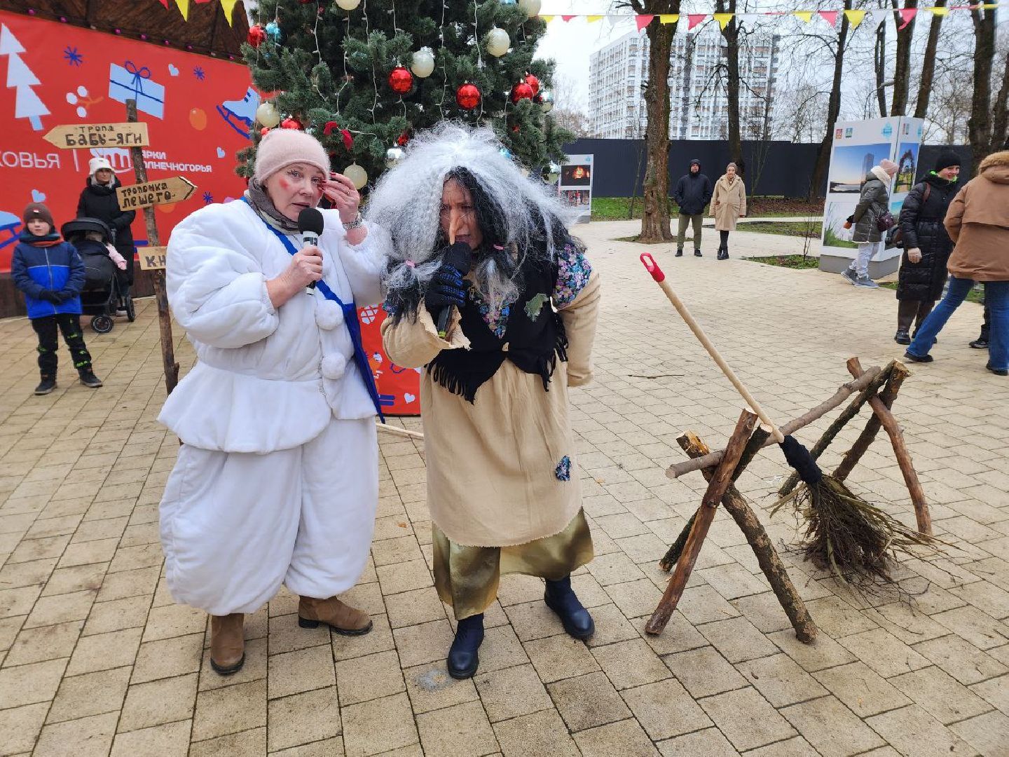 Солнечногорск, Городской парк, Праздник, Жители, день рождения деда мороза, вертикалки,