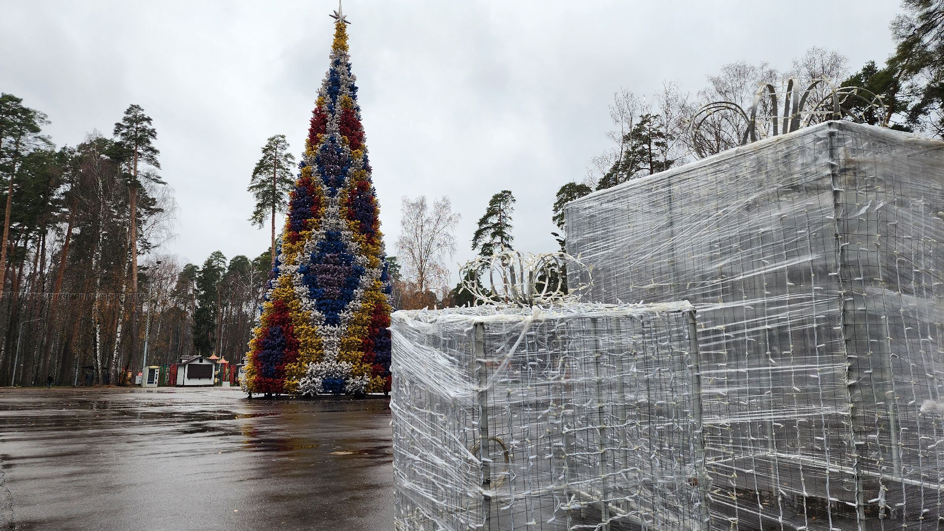 Новый год, новогодние украшения, Центральный парк, Ногинск, Богородский городской округ, вертикалки