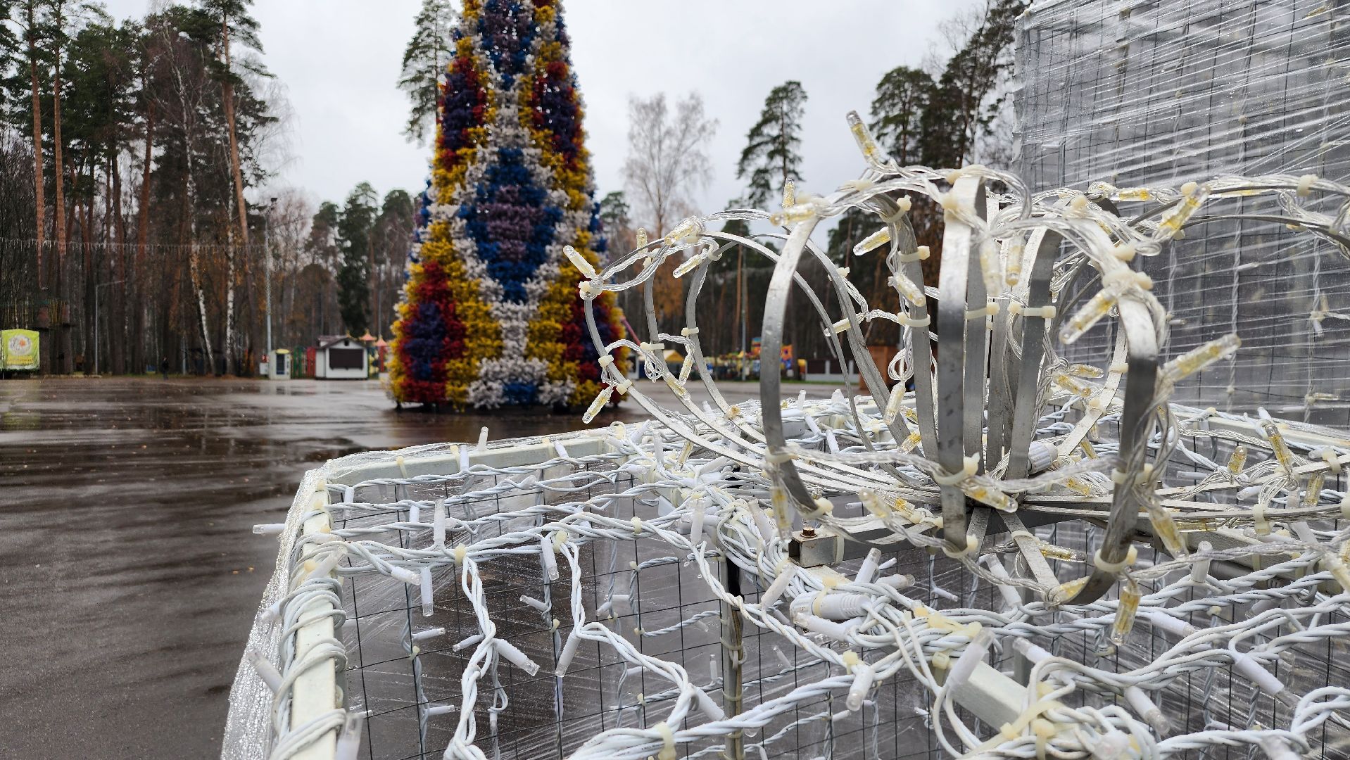Новый год, новогодние украшения, Центральный парк, Ногинск, Богородский городской округ, вертикалки