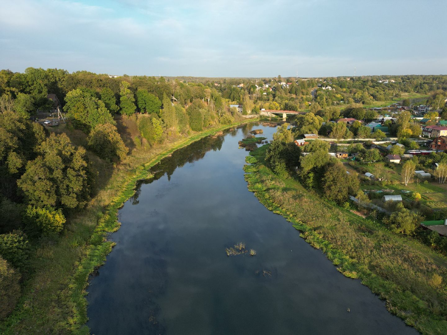 видео с коптера, руза, благоустройство, парк,