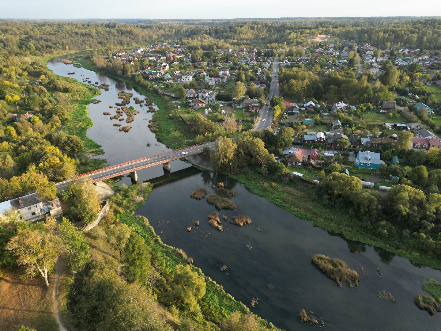 видео с коптера, руза, благоустройство, парк,