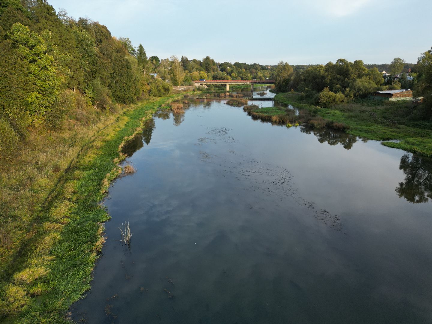 видео с коптера, руза, благоустройство, парк,