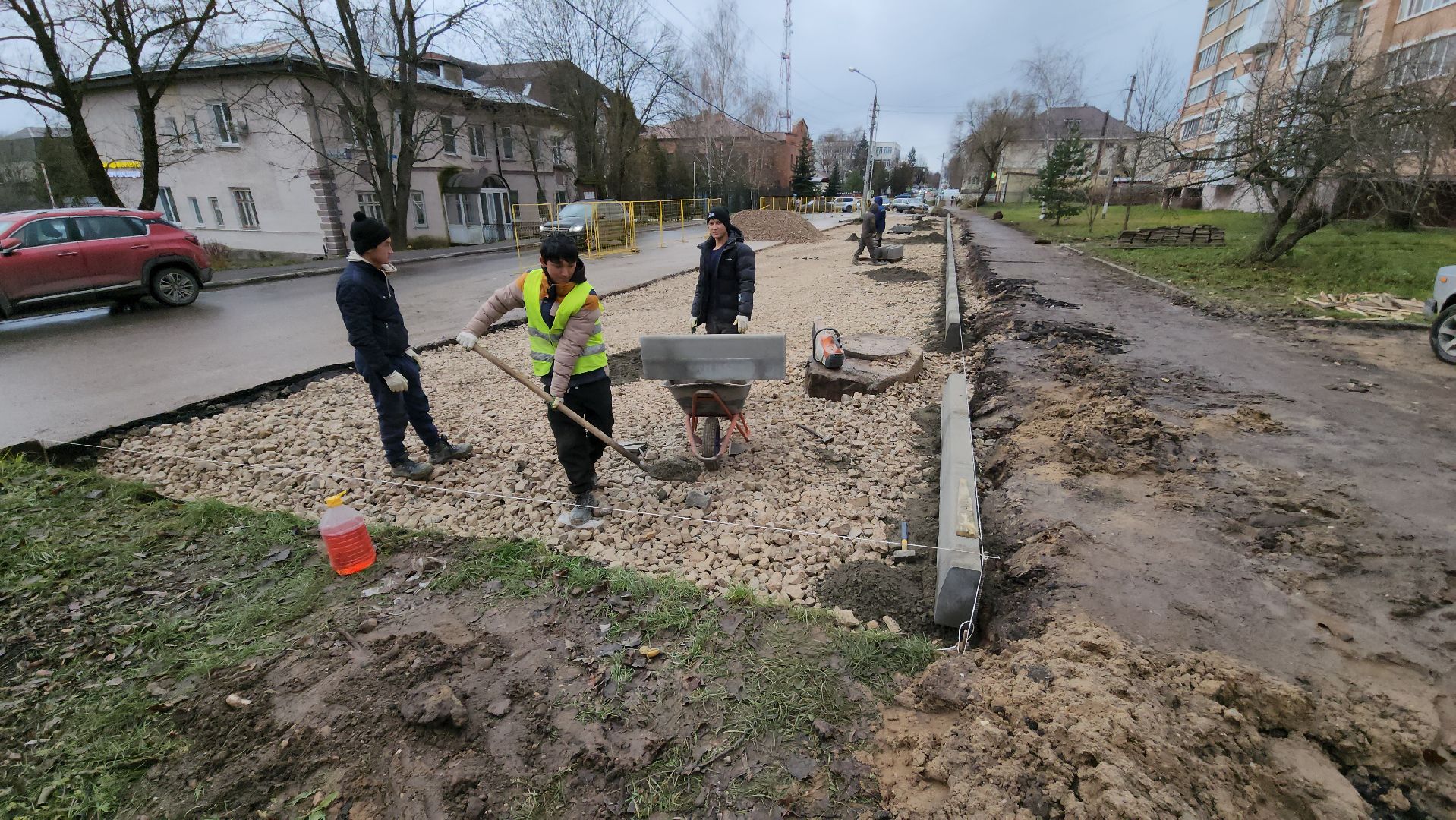 Парковка, строительство парковки, Руза, рузский городской округ, московская область, подмосковье, благоустройство, вертикалки,