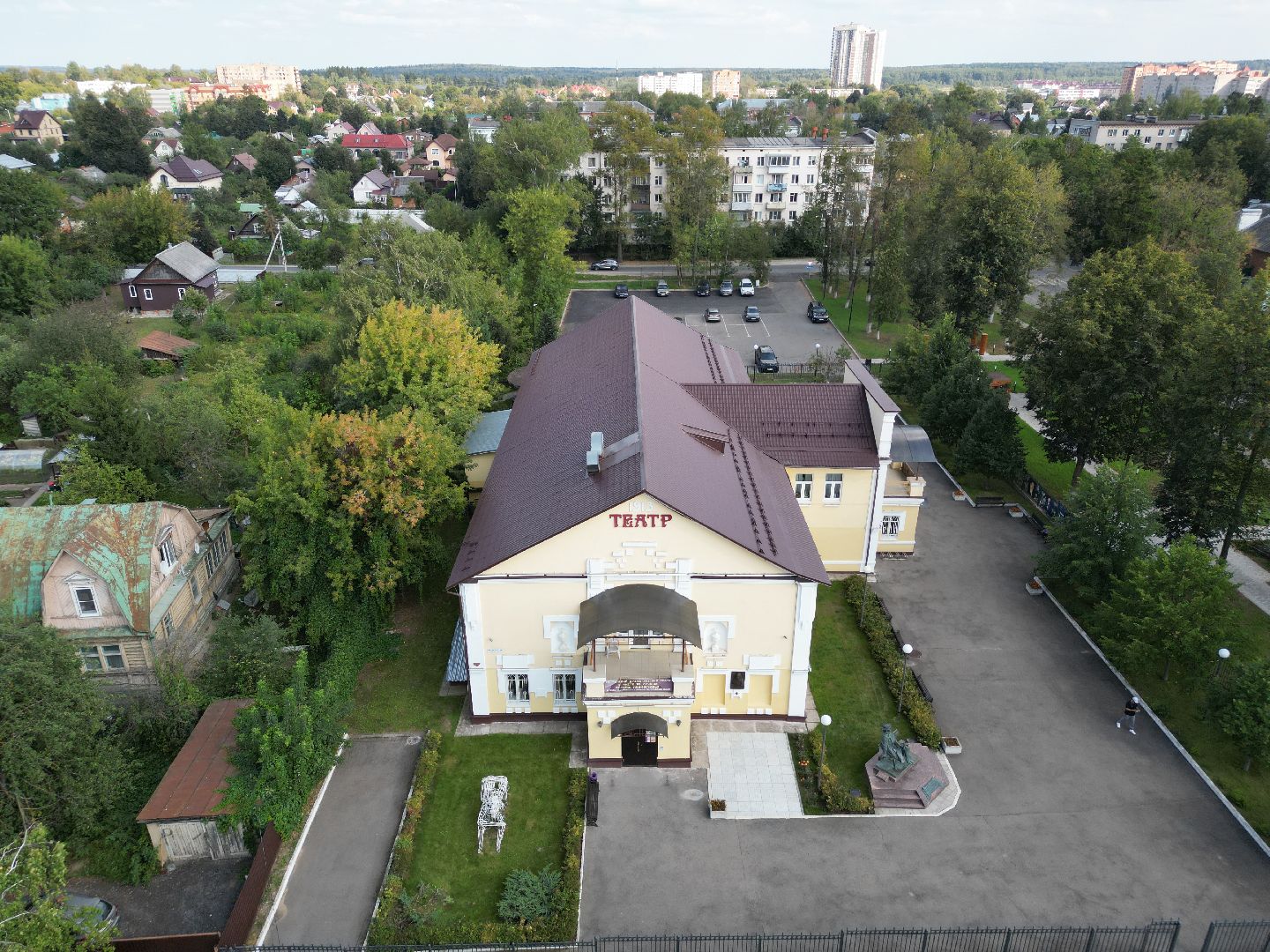 видео с коптера, театр, истра,