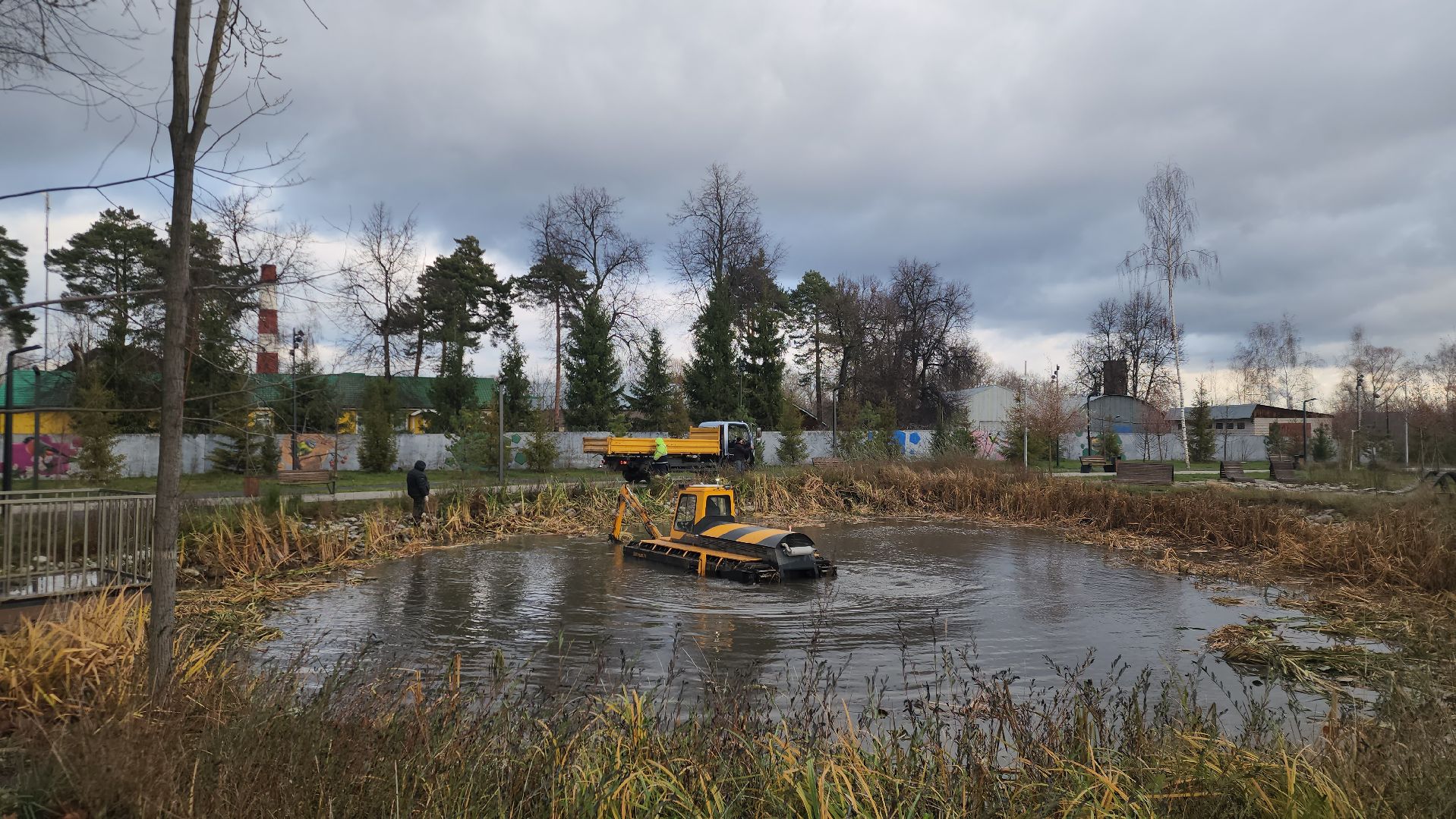 Павловский Посад, Городской округ Павловский Посад, Пруд, Парк, Вертикалка, вертикальное видео, Благоустройство,