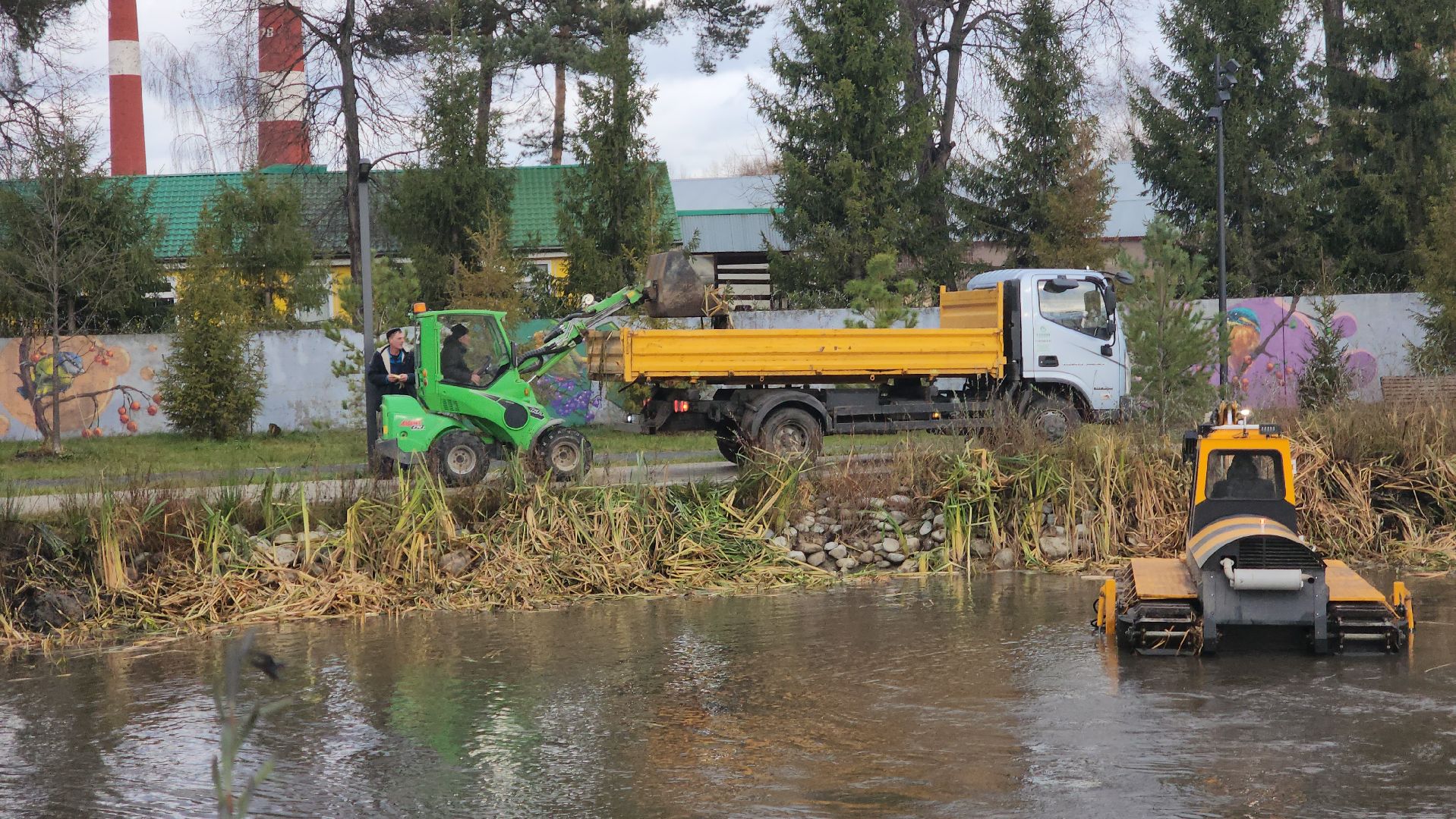 Павловский Посад, Городской округ Павловский Посад, Пруд, Парк, Вертикалка, вертикальное видео, Благоустройство,