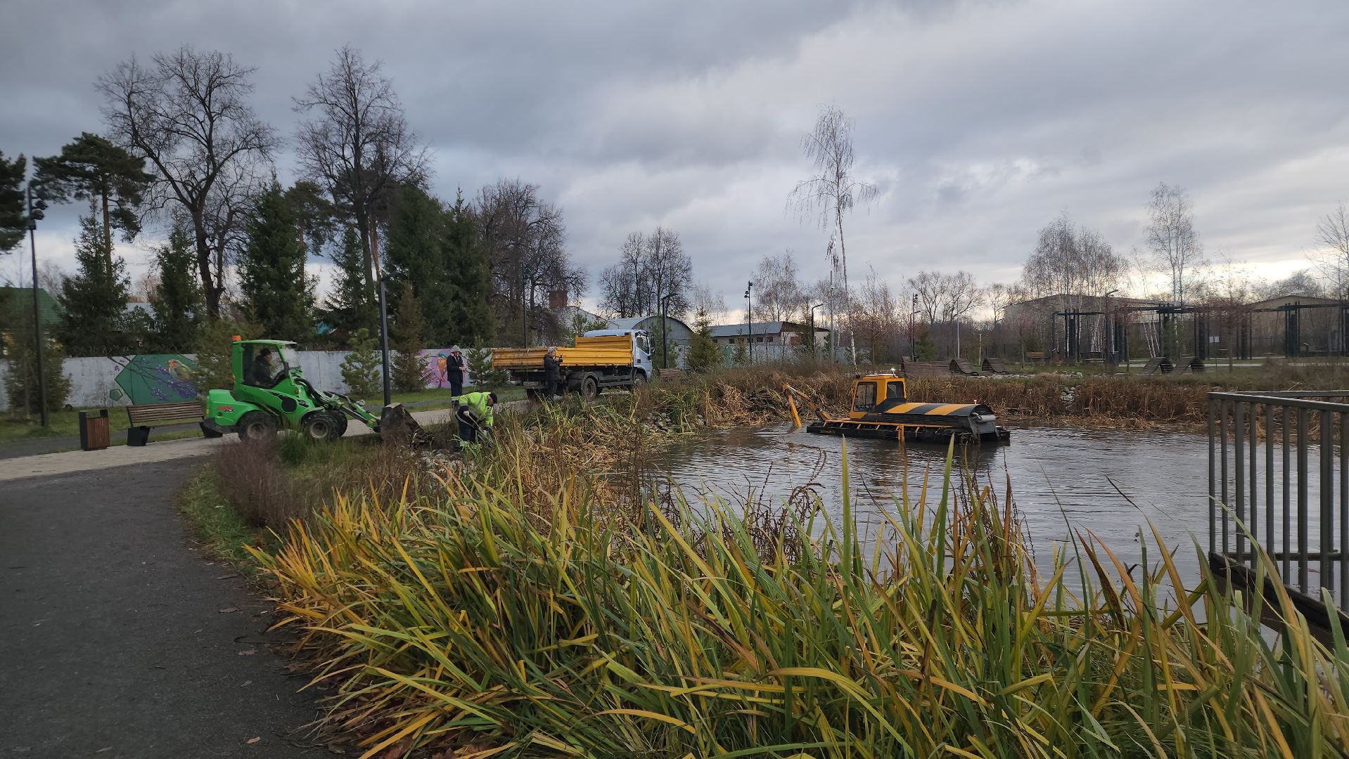 Павловский Посад, Городской округ Павловский Посад, Пруд, Парк, Вертикалка, вертикальное видео, Благоустройство,