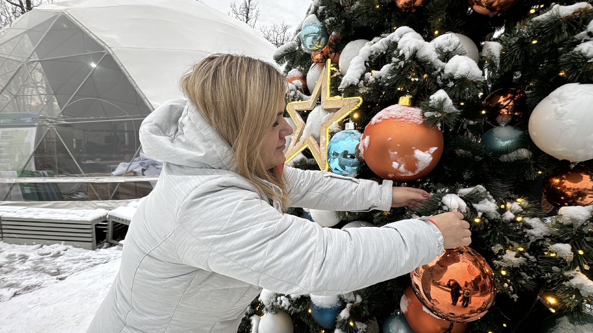 Одинцовский парк, Новогоднее украшение, Зима в подмосковье,вертикалка, вертикальное видео,
