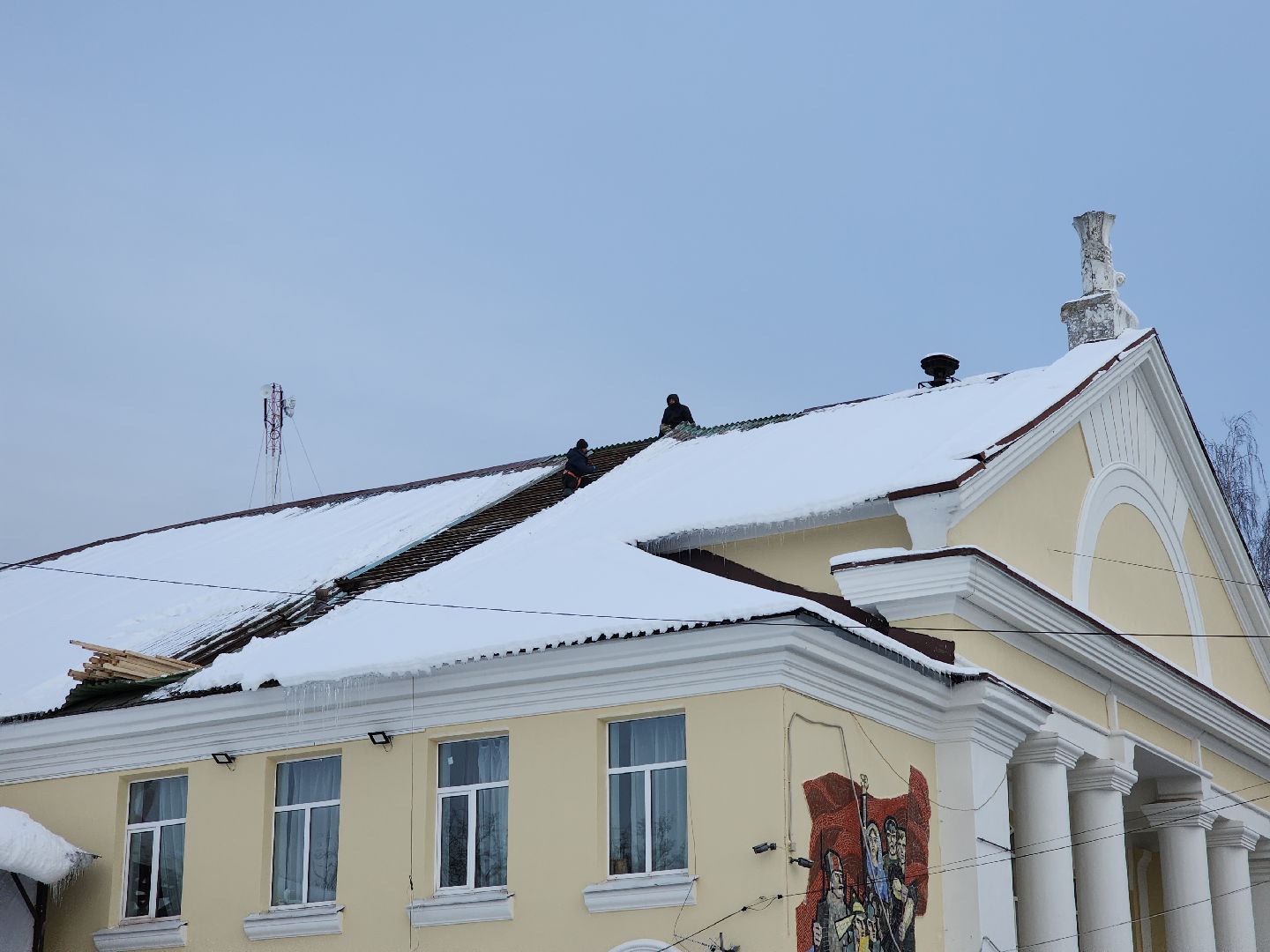 дом культуры, дорохово, руза, рузский городской округ, ремонт крыши, ремонт кровли, московская область, вертикалки,