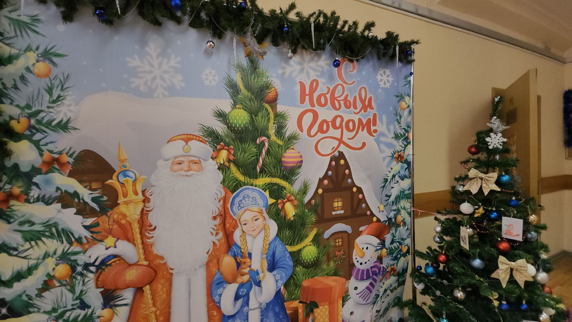 Новый год, Украшения, Лобня, Школа, вертикалки,