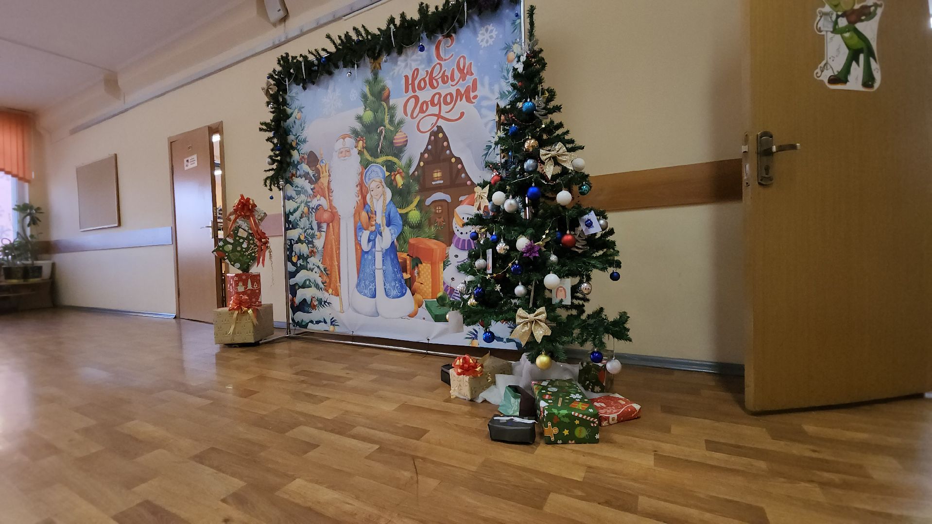 Новый год, Украшения, Лобня, Школа, вертикалки,