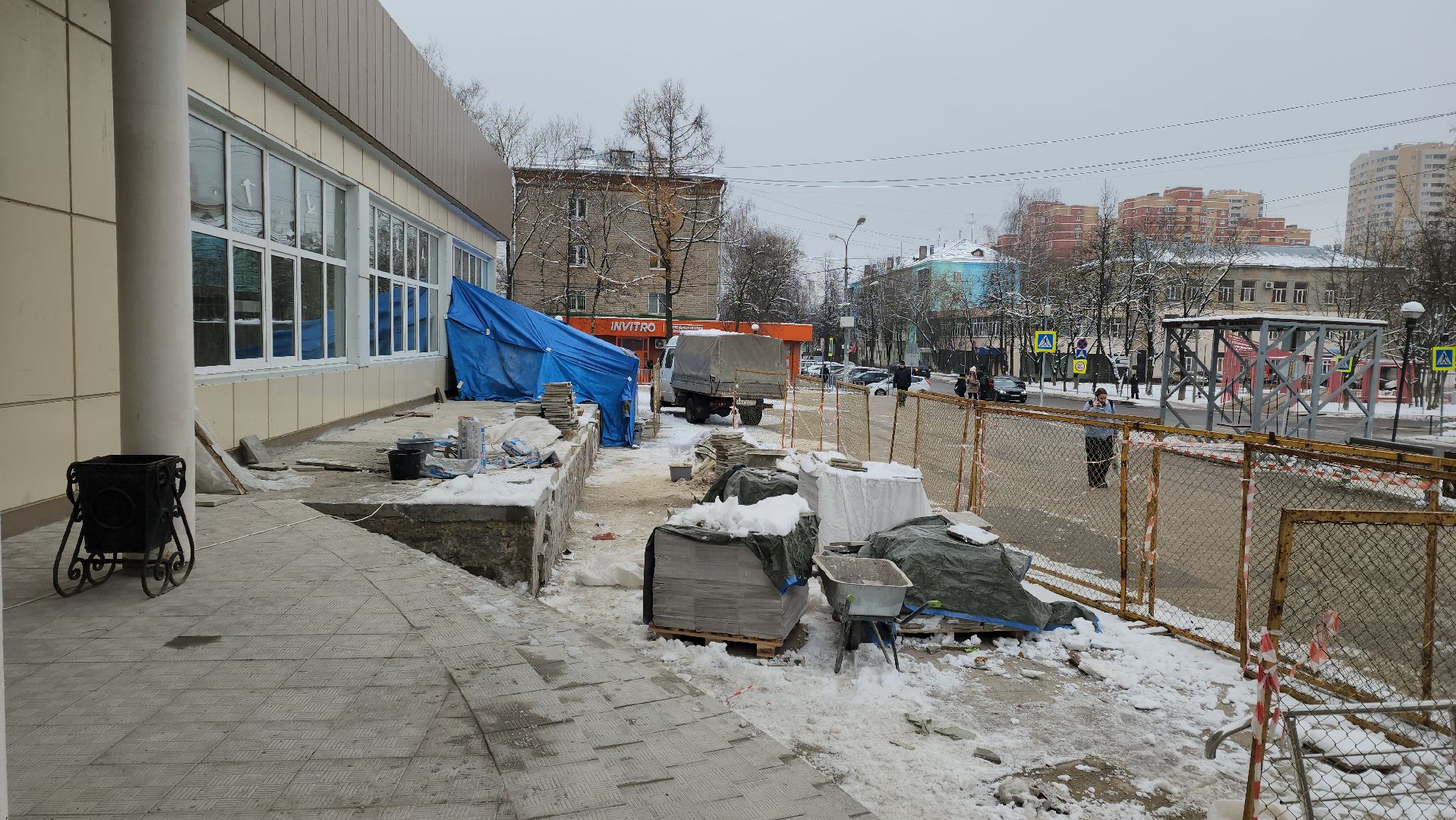 Ремонта лестницы, входная группа, дворец культуры, Лобня, вертикалки,