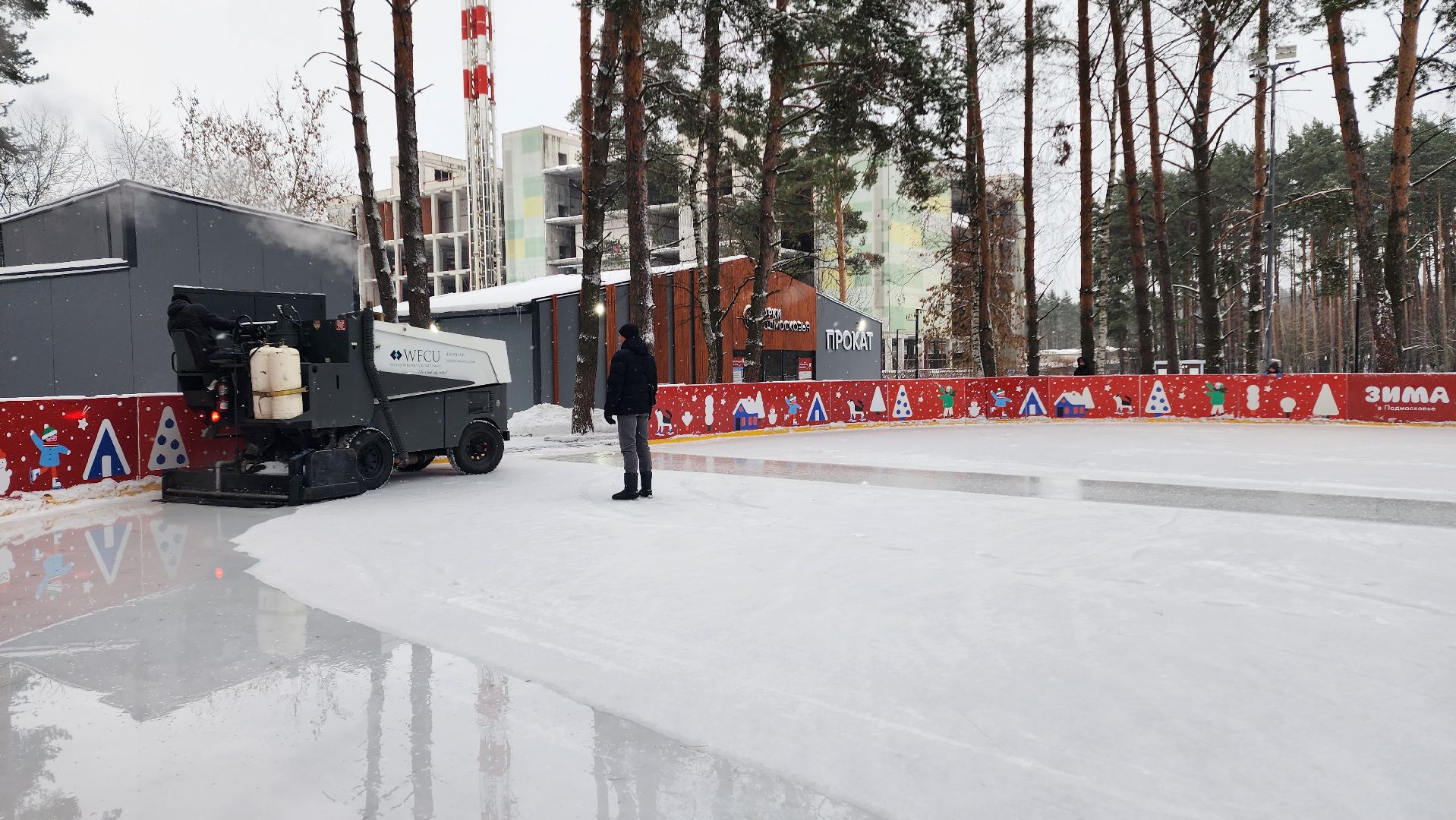 Зима в Подмосковье, Домодедово, Прокат коньков, Искусственный лед, Парк Елочки, Открытие катка, Центральный парк, вертикалки,