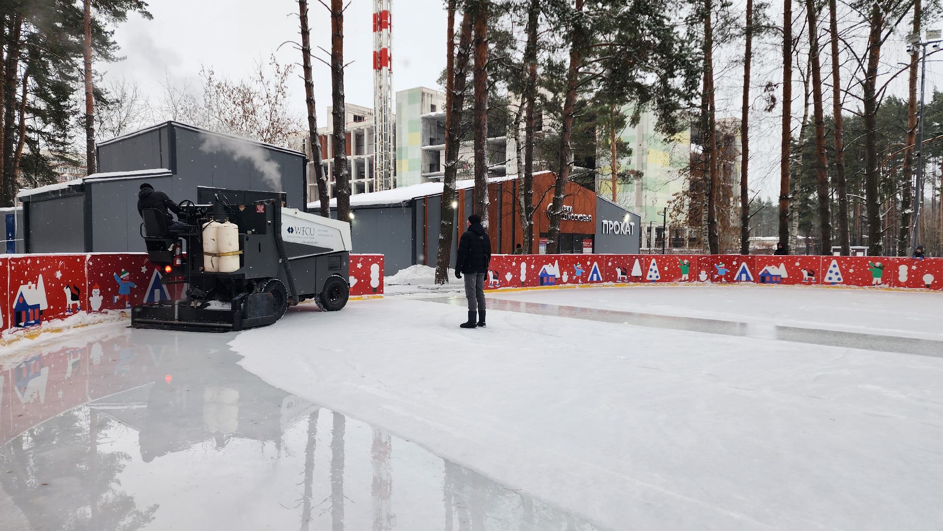 Зима в Подмосковье, Домодедово, Прокат коньков, Искусственный лед, Парк Елочки, Открытие катка, Центральный парк, вертикалки,