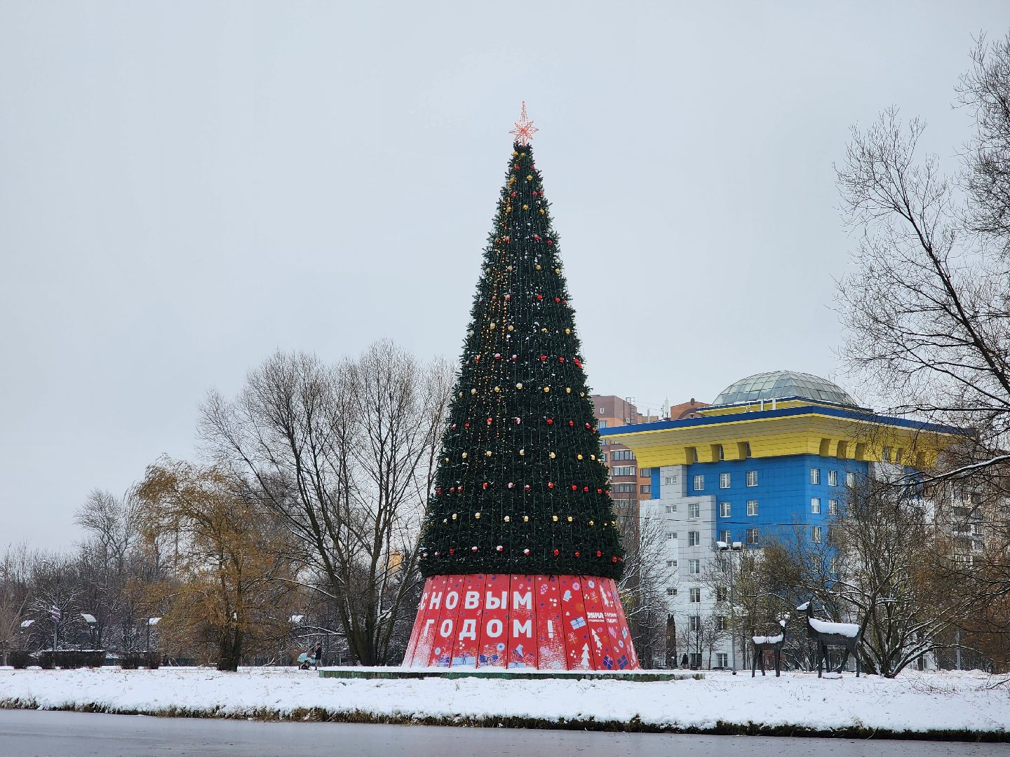 Одинцово, благоустройство, елка, баранка, новый год, вертикалка, вертикальное видео,