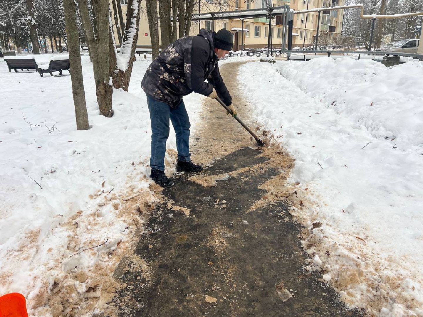 тротуары, лед, городской округ восход, вертикалки,