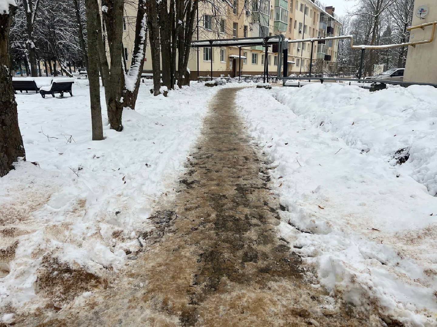 тротуары, лед, городской округ восход, вертикалки,