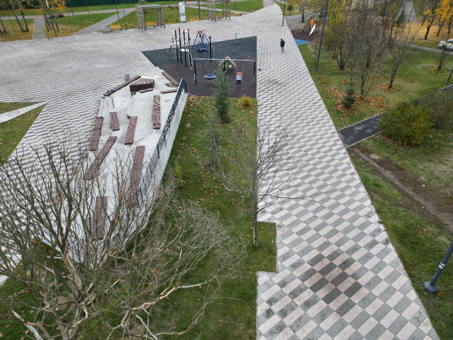 видео с коптера, черноголовка, парк,