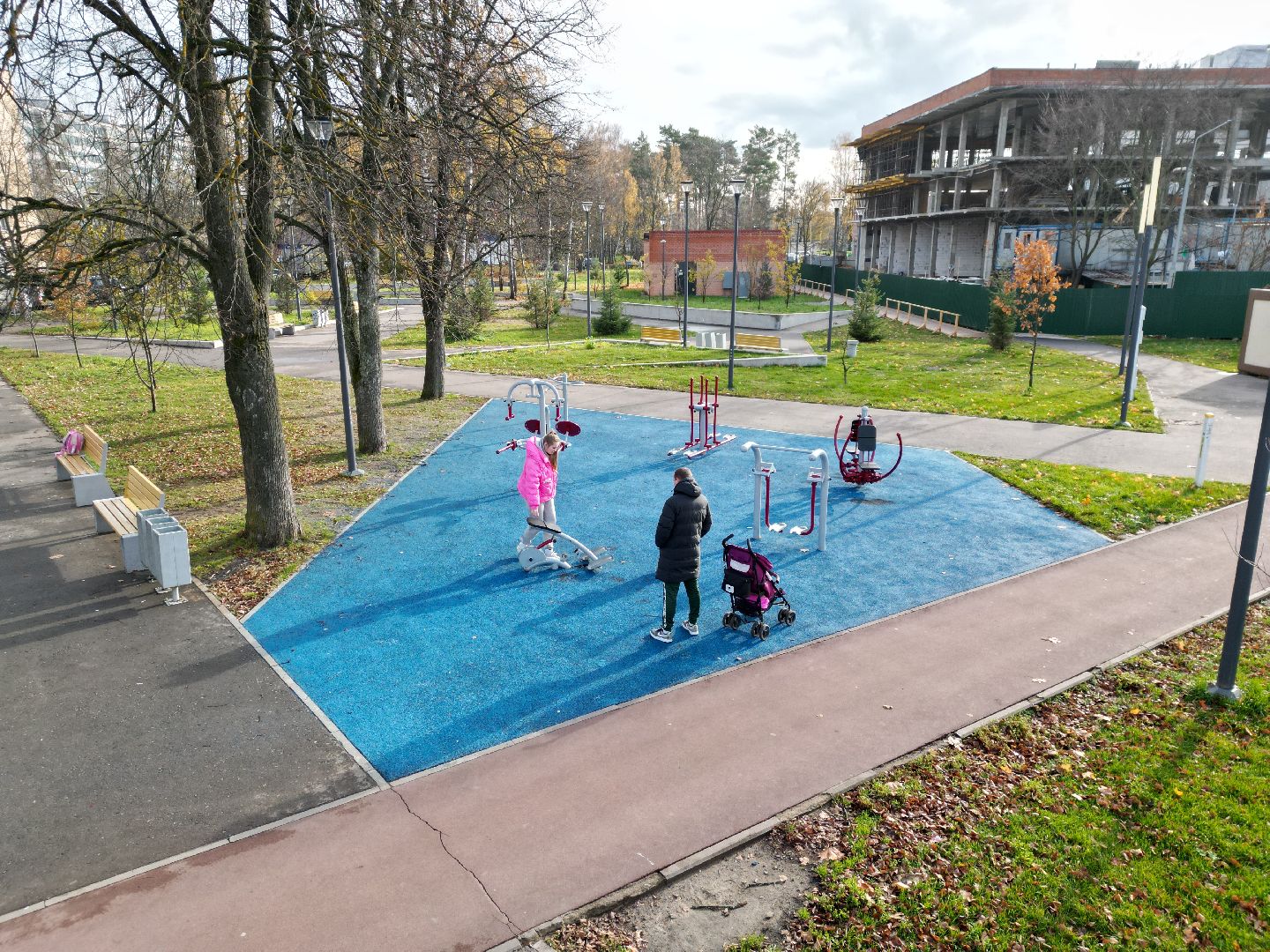 видео с коптера, черноголовка, парк,