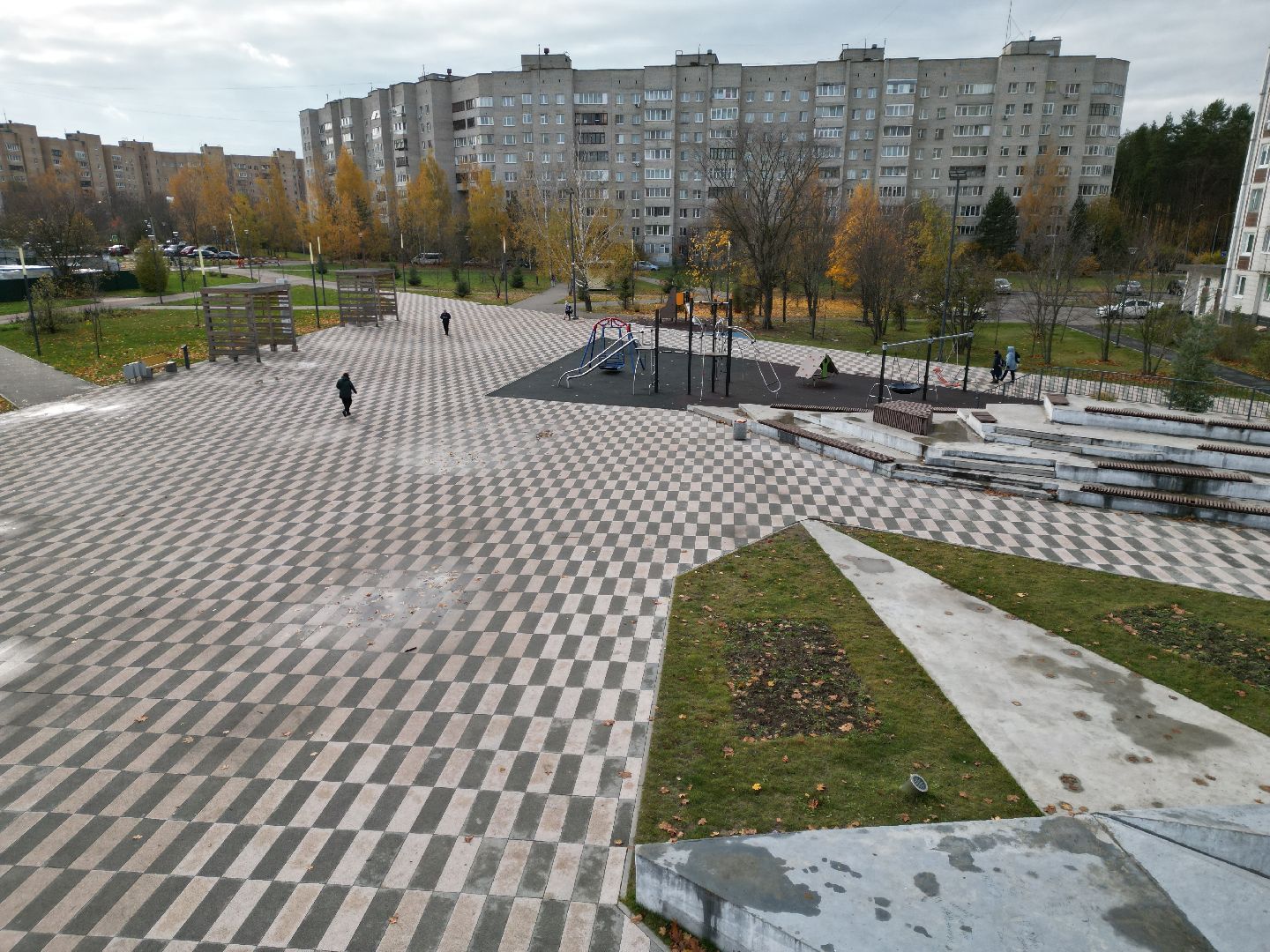 видео с коптера, черноголовка, парк,