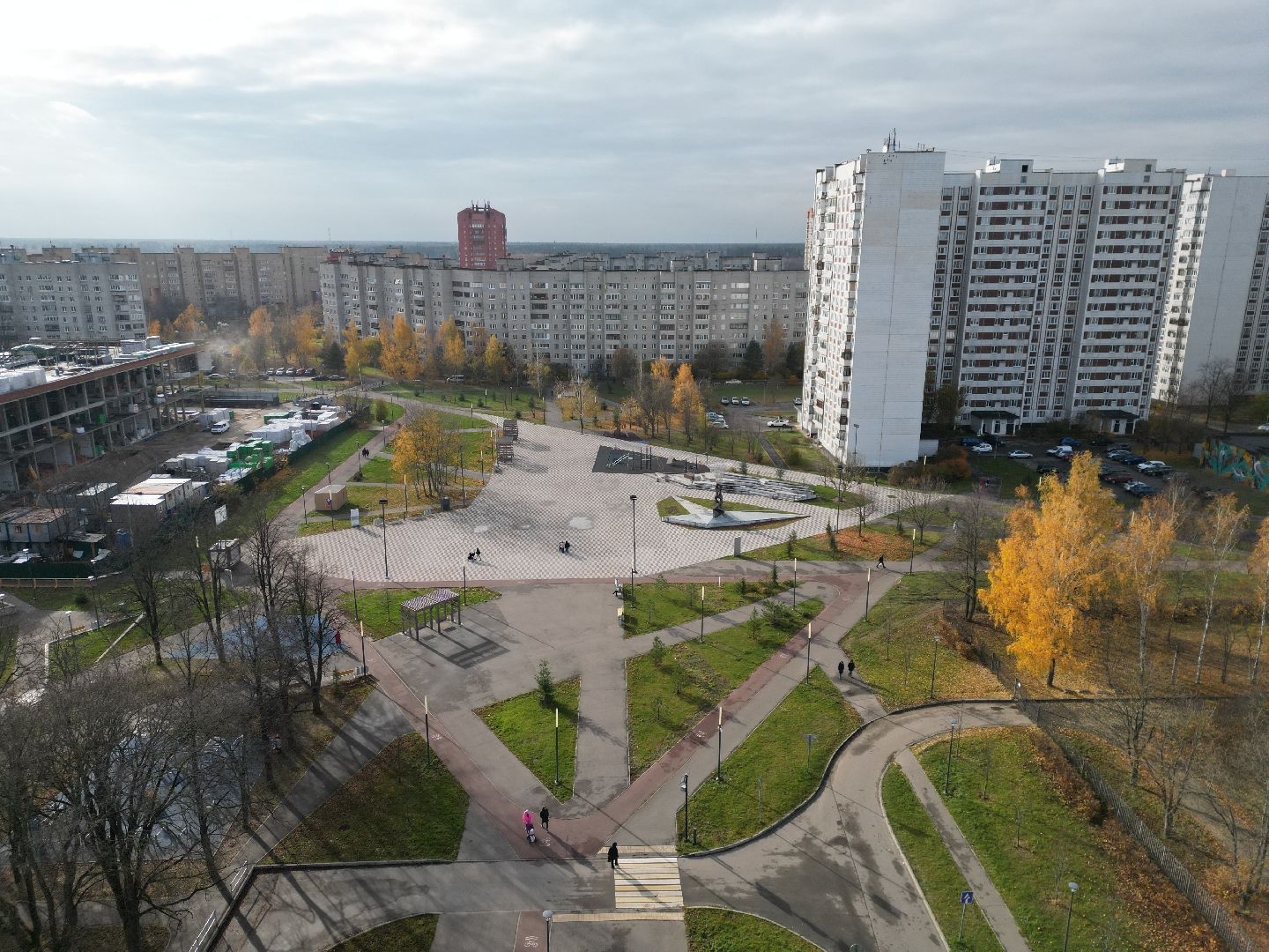 видео с коптера, черноголовка, парк,