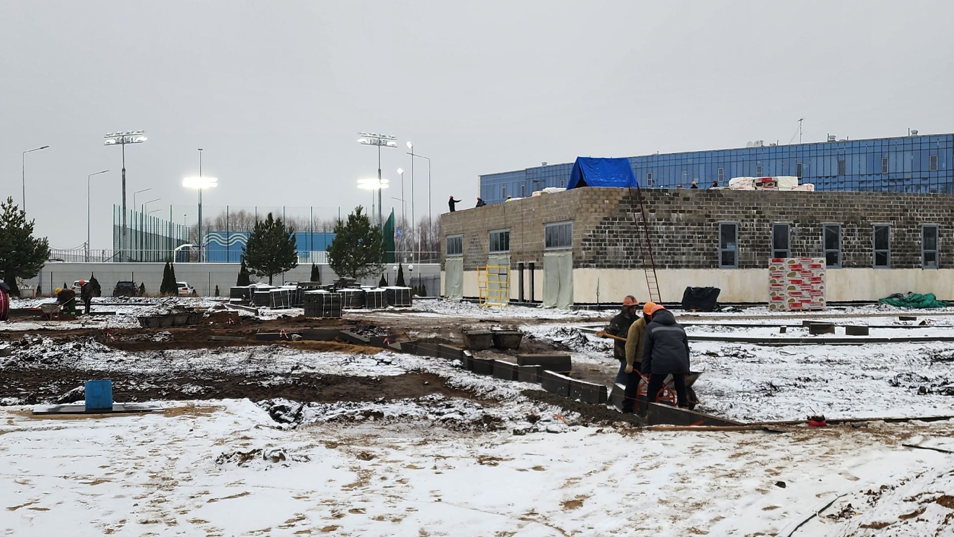 Бронницы, строительство фок в бронницах, ФОК на Москворецкой, Благоустройство территории, Вертикальное видео, Вертикалка,